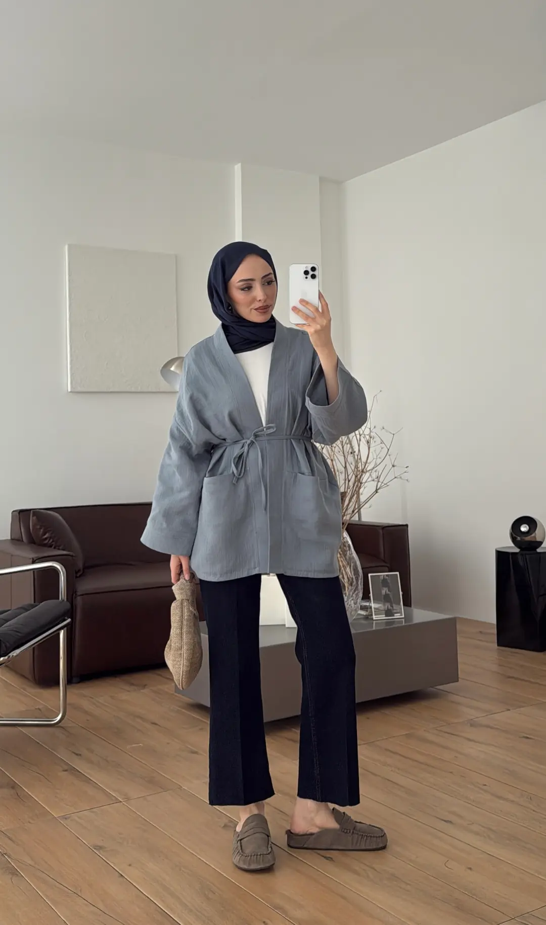 Müslin Kimono Mavi