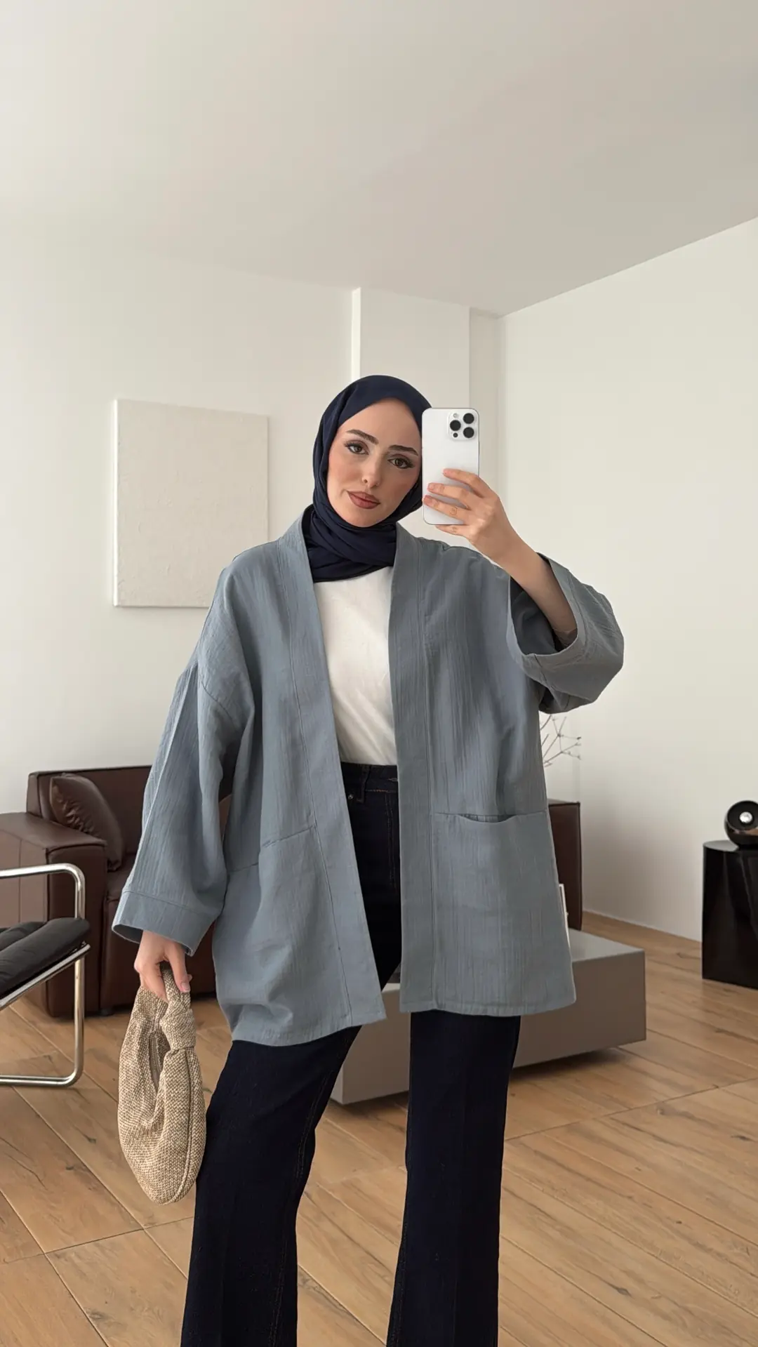 Müslin Kimono Mavi
