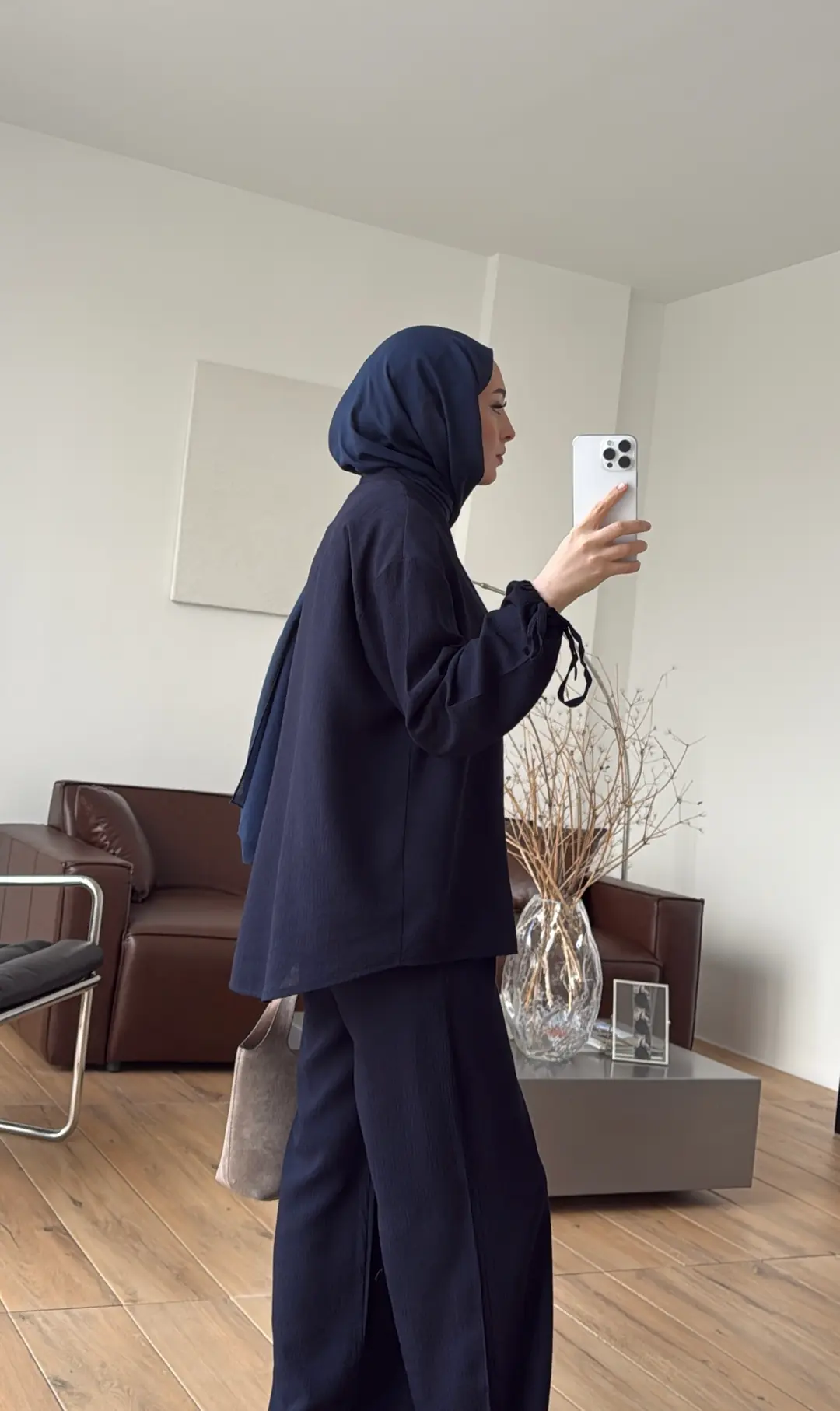 Oversize Kol Bagcıklı Takım Lacivert