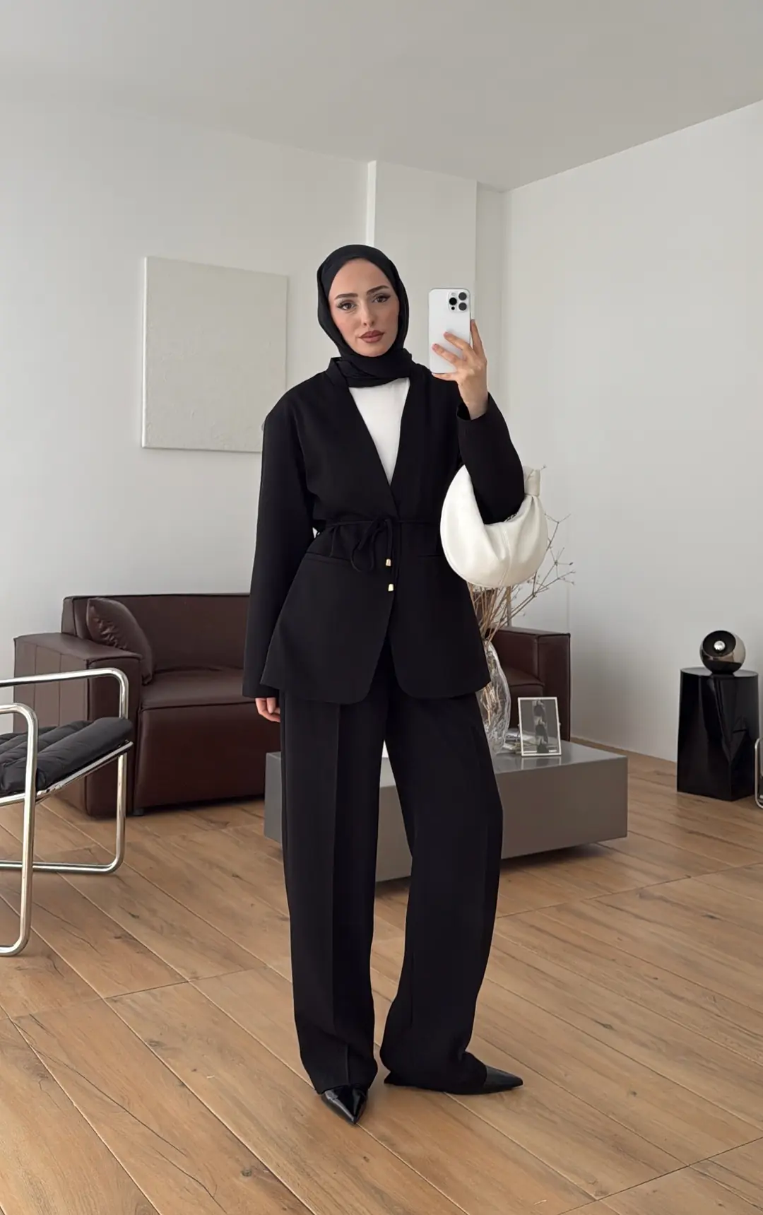 Bagcıklı Blazer Ceket Siyah