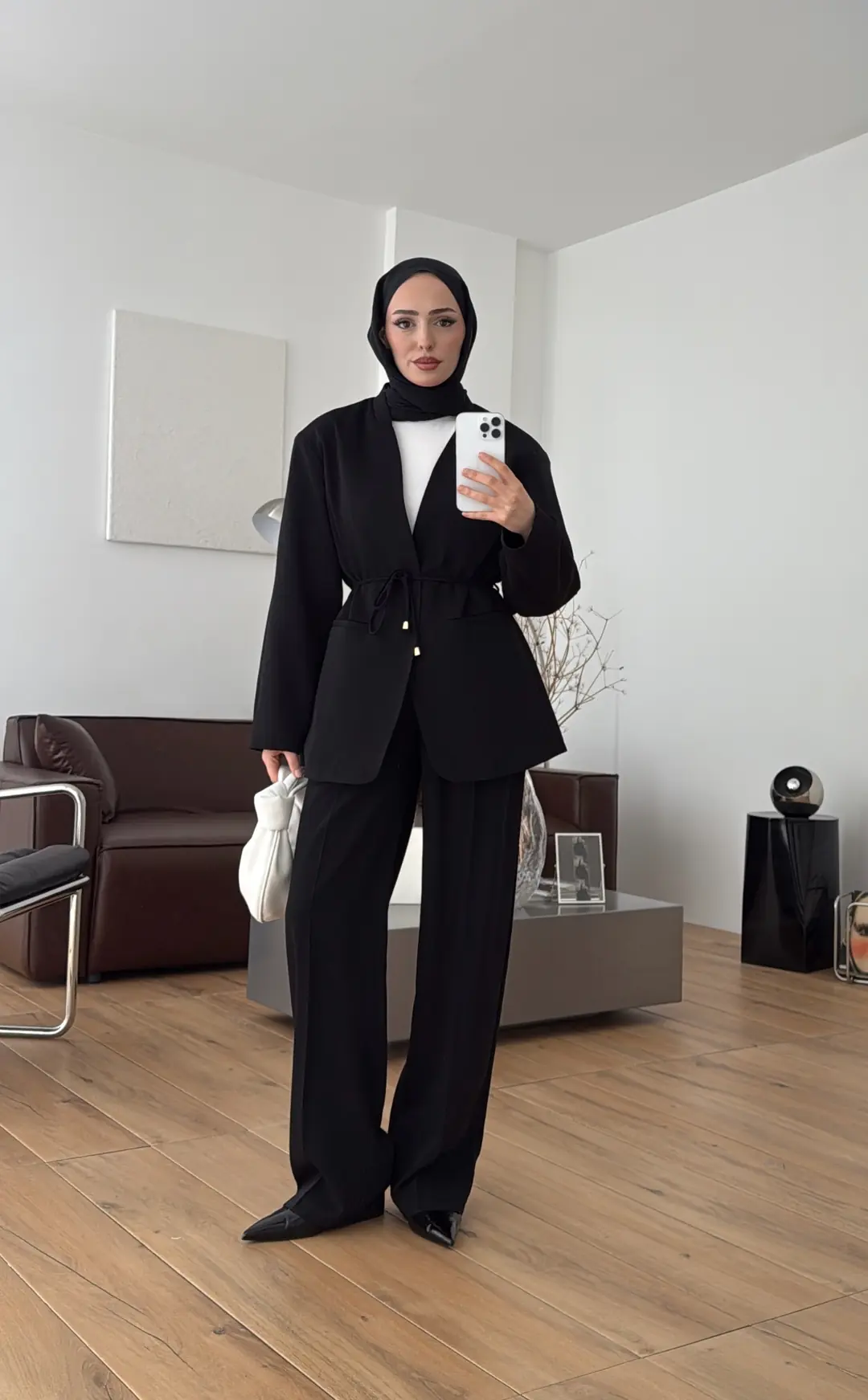 Bagcıklı Blazer Ceket Siyah