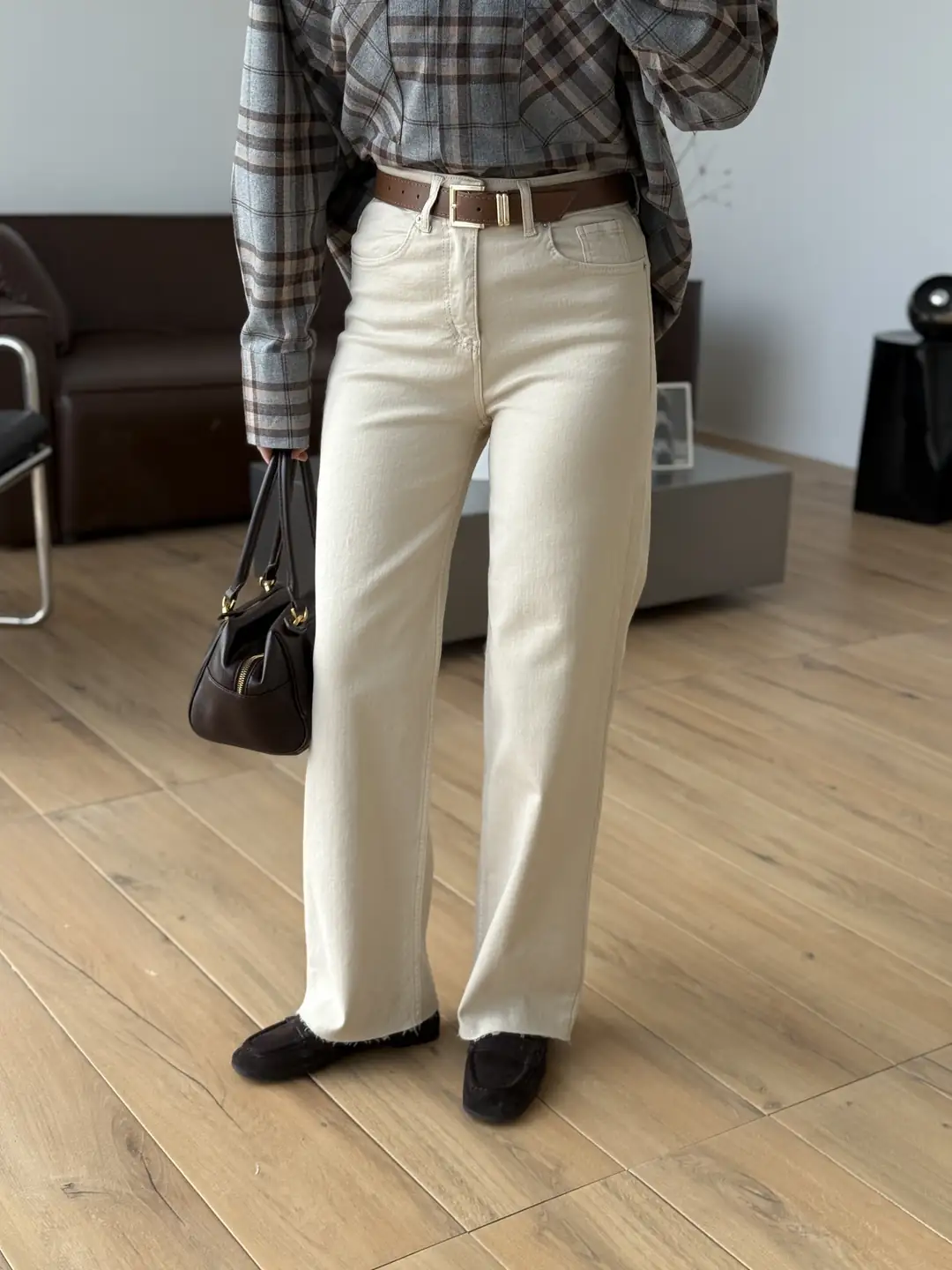 Bej Kemerli Likralı Jean