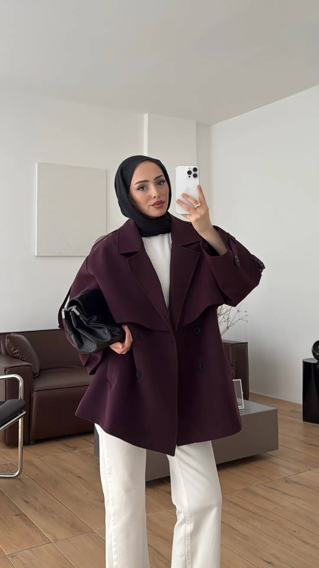 Kısa Trençkot Mürdüm