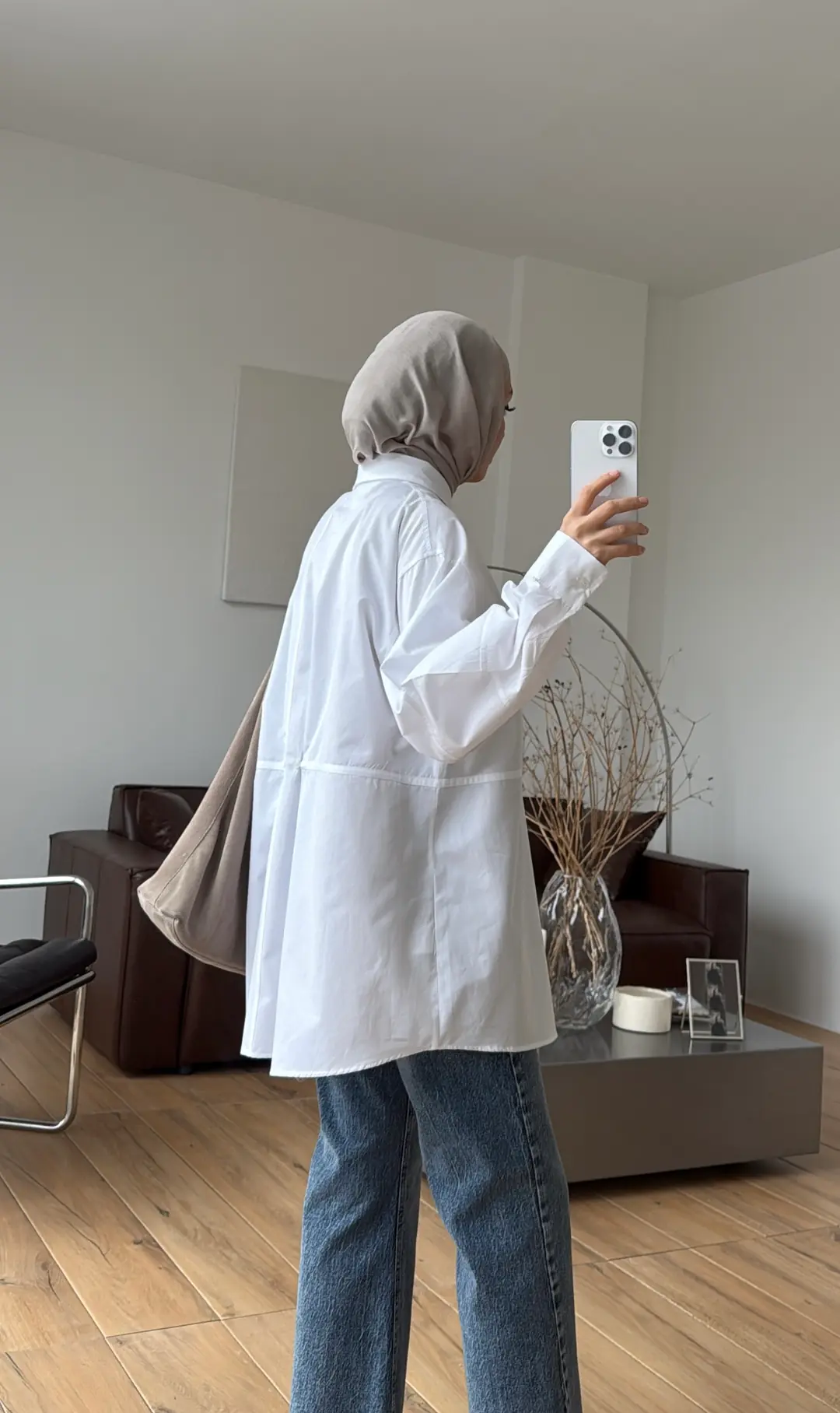 Poplin Düğme Detay Gömlek Beyaz