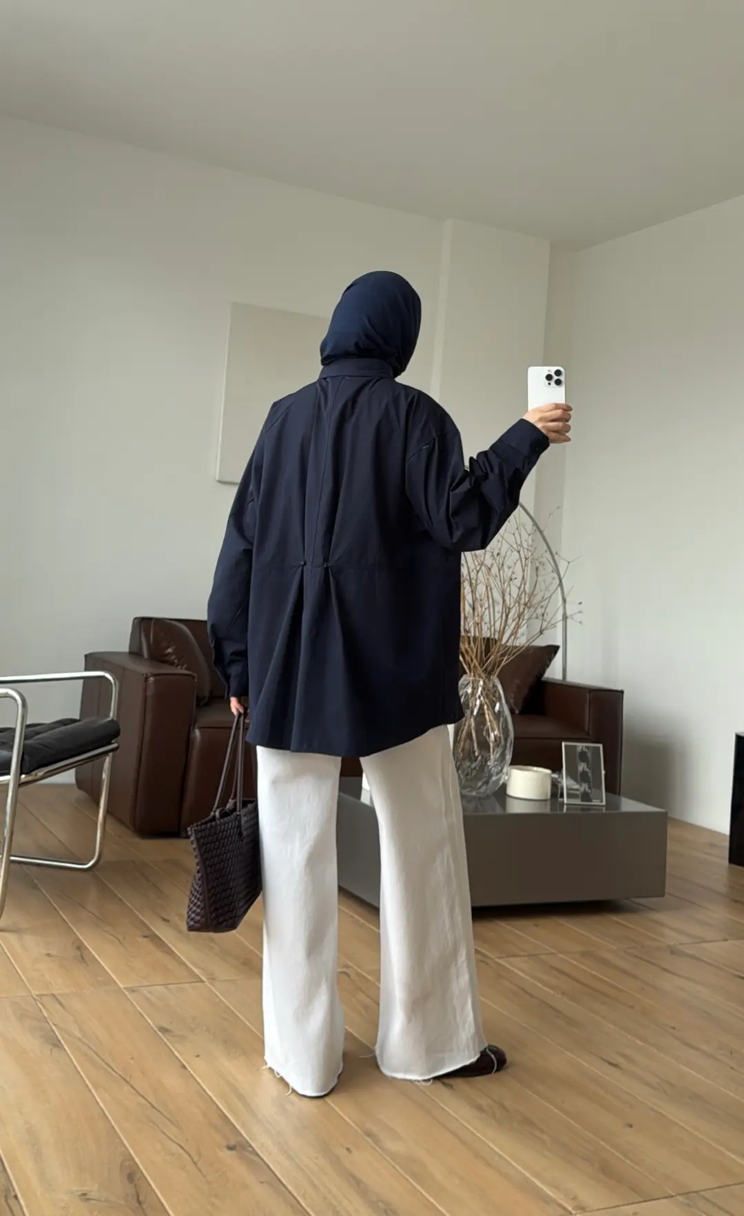 Poplin Düğme Detay Gömlek Lacivert