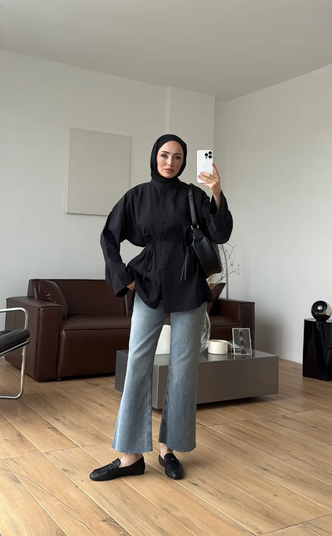 Duble Kol Yırtmaçlı Gömlek Siyah