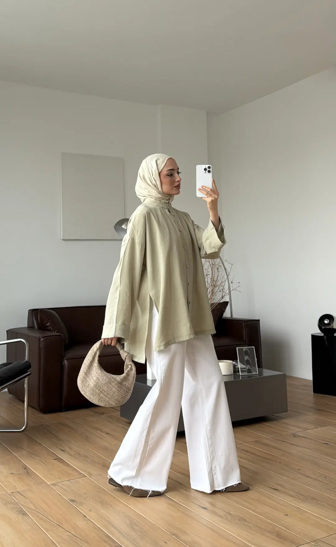 Duble Kol Yırtmaçlı Gömlek Açık Yeşil