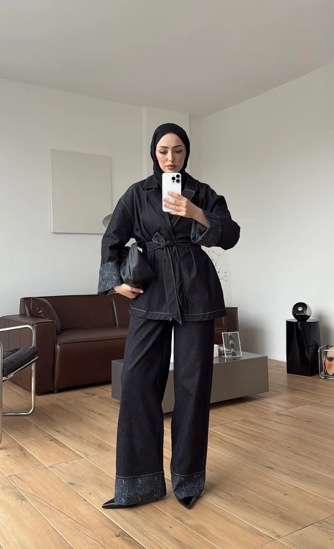 Kontrast Denim Mavisi Takım