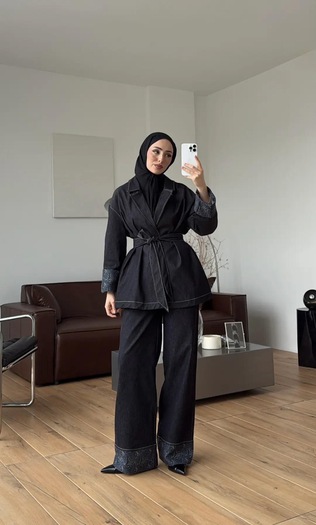 Kontrast Denim Mavisi Takım