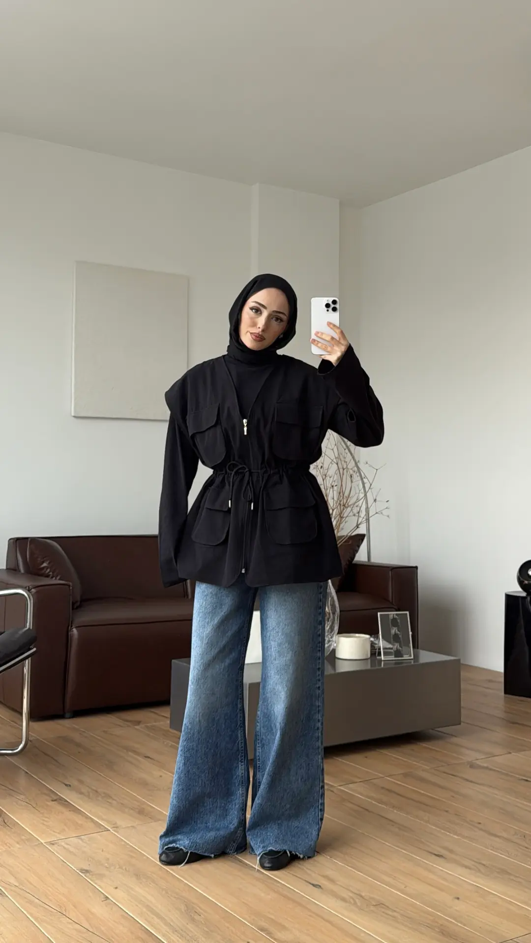 Cepli Gabardin Yelek Siyah