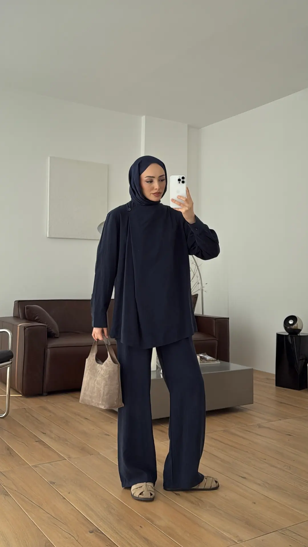 Modal Çapraz Düğmeli Takım Lacivert