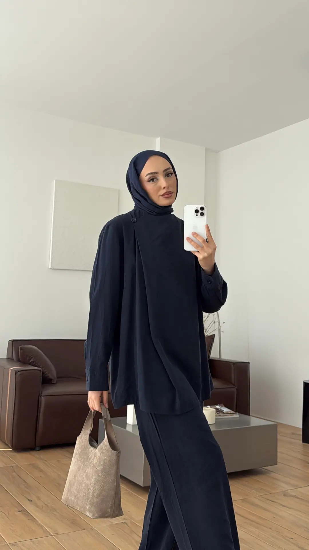 Modal Çapraz Düğmeli Takım Lacivert