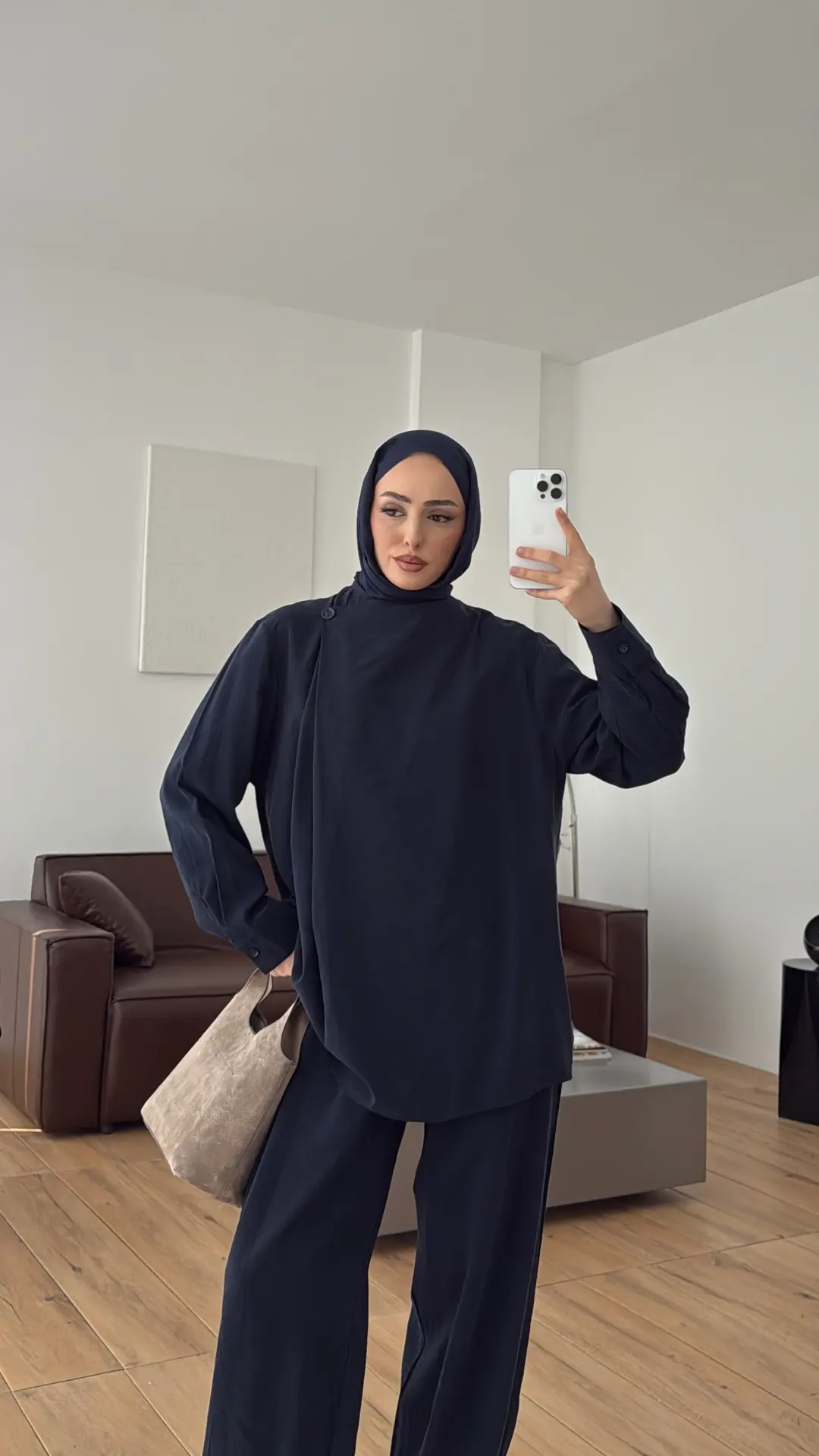 Modal Çapraz Düğmeli Takım Lacivert