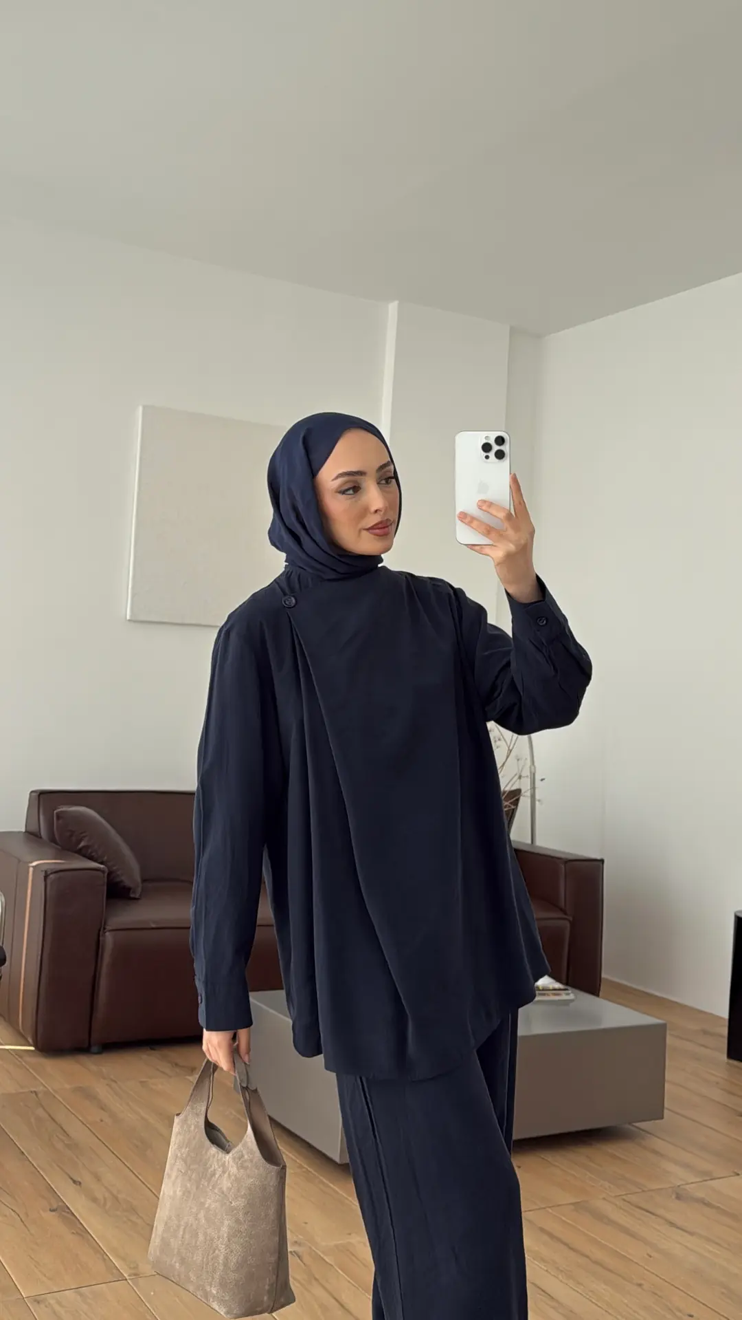 Modal Çapraz Düğmeli Takım Lacivert