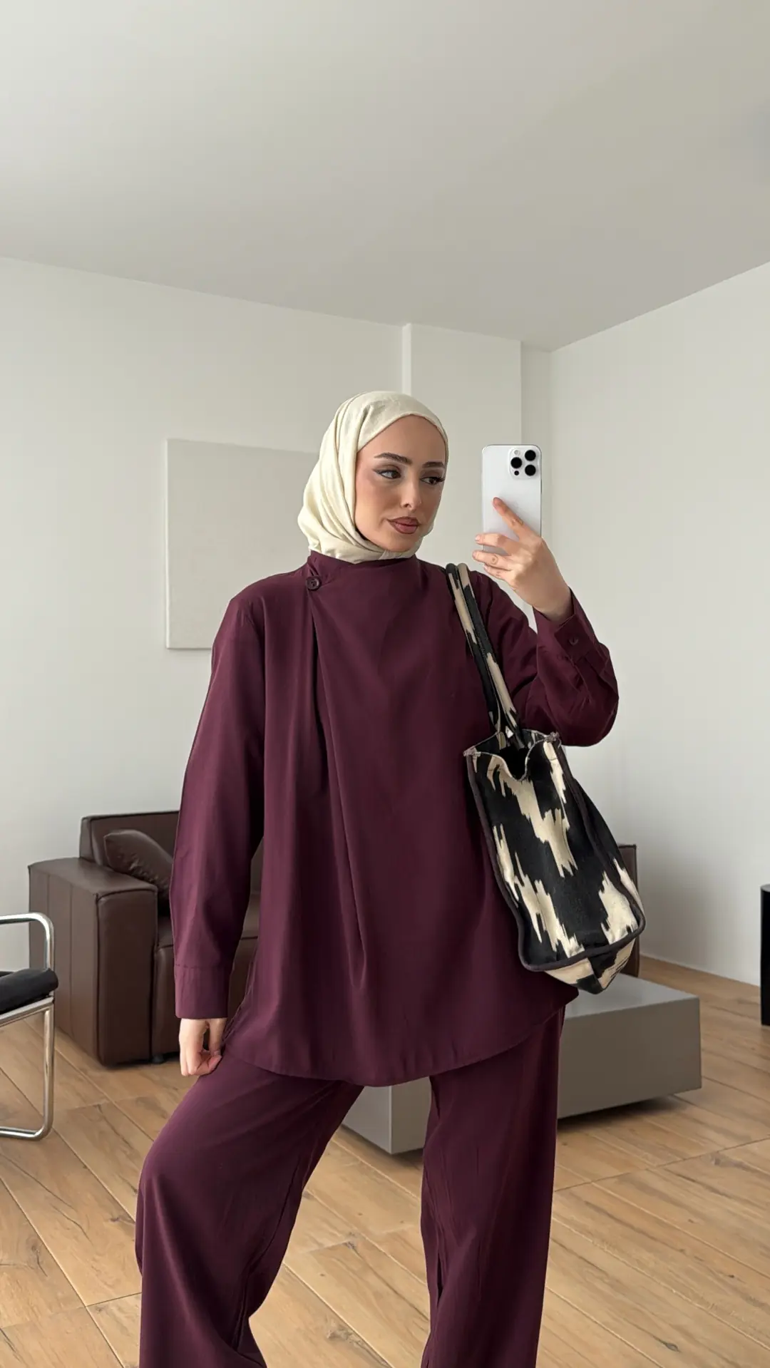 Modal Çapraz Düğmeli Takım Bordo