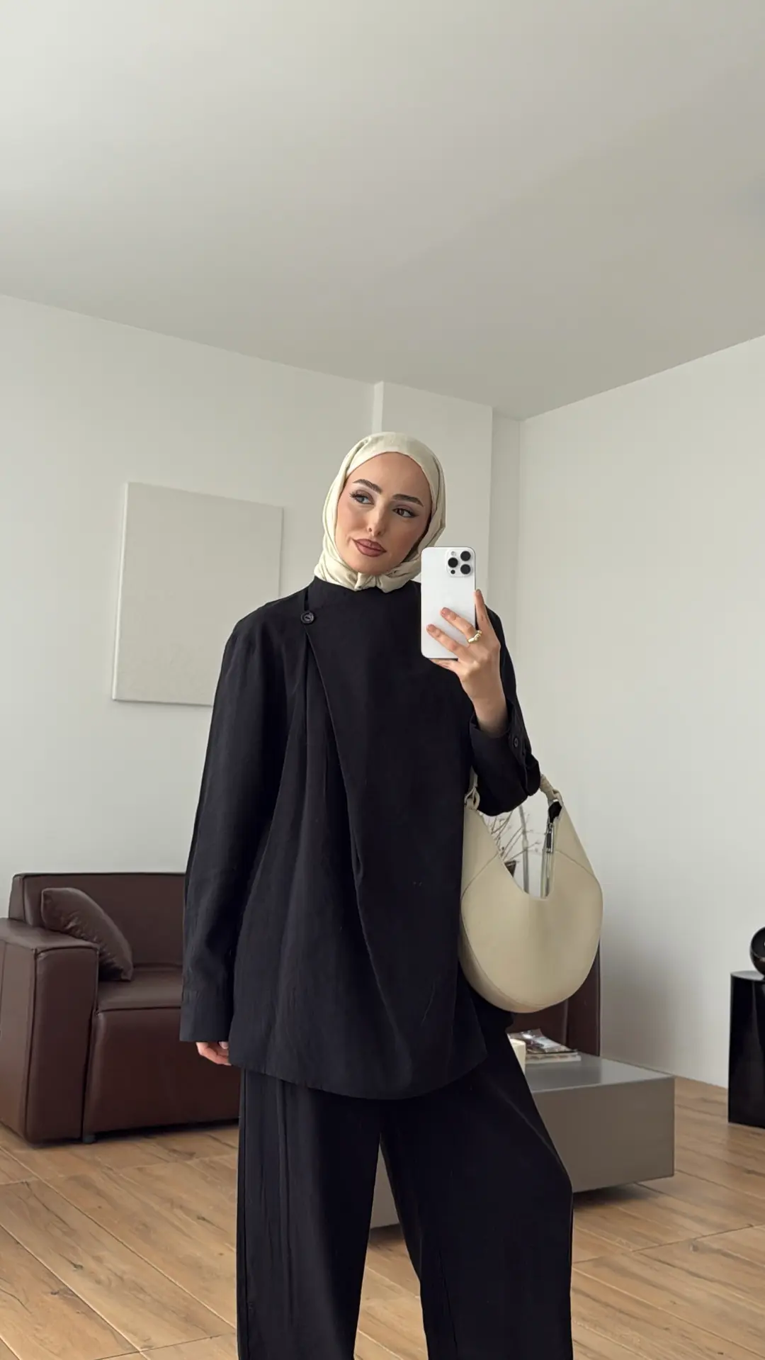 Modal Çapraz Düğmeli Takım Siyah