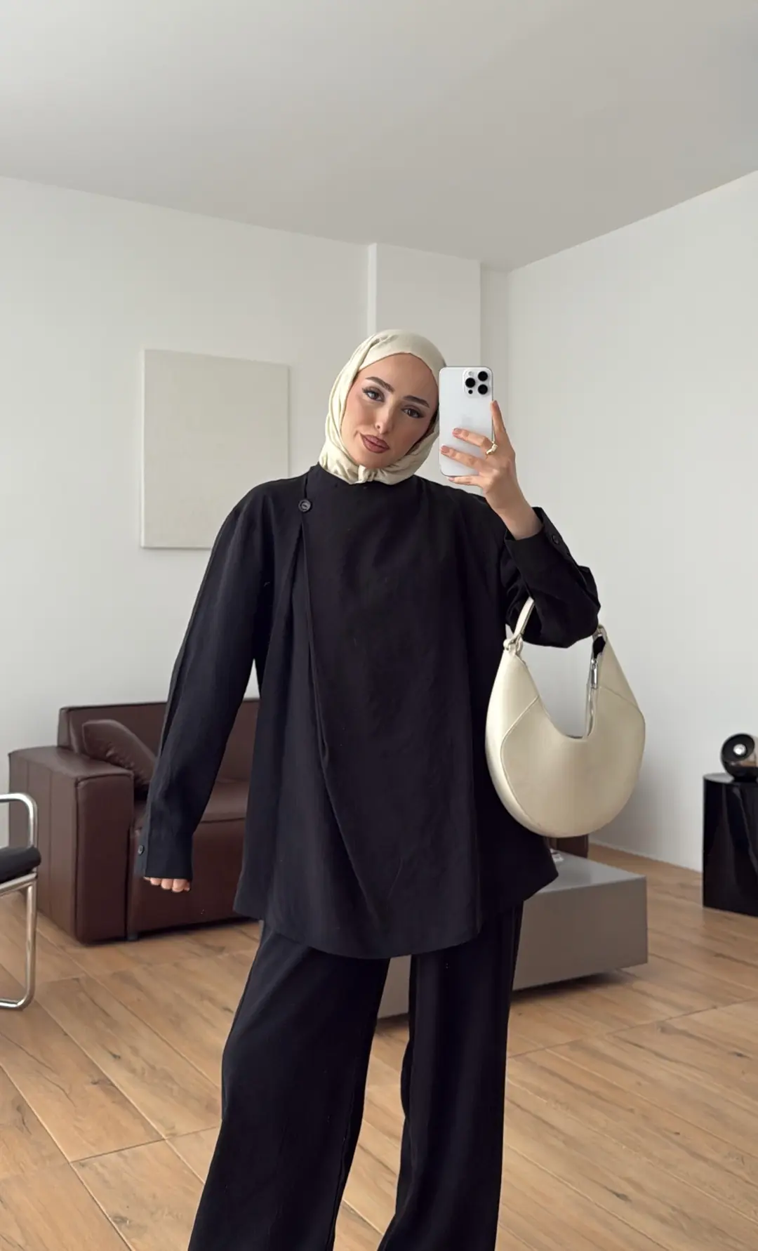 Modal Çapraz Düğmeli Takım Siyah