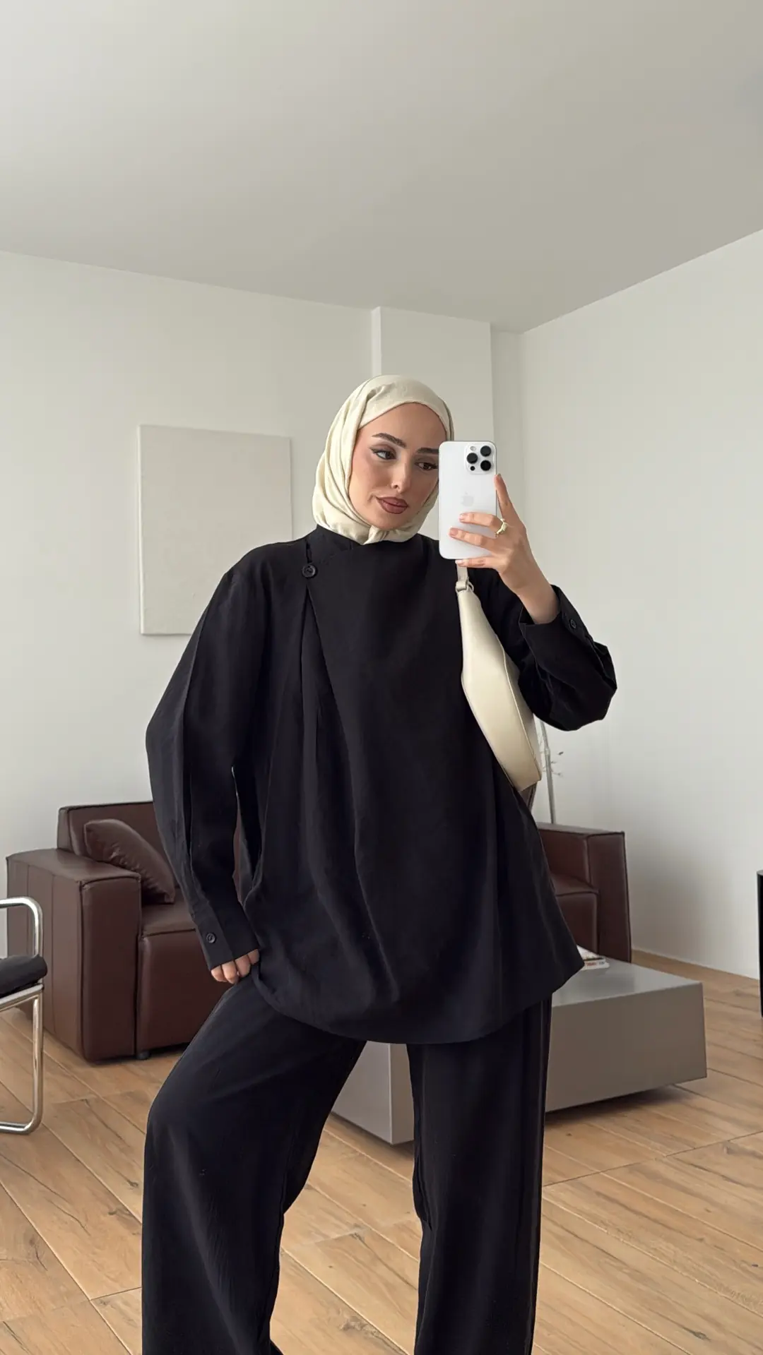 Modal Çapraz Düğmeli Takım Siyah