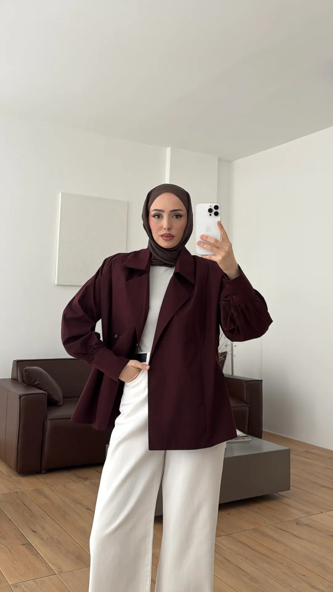 Vatkalı Kemerli Gömlek/Trenc Mürdüm