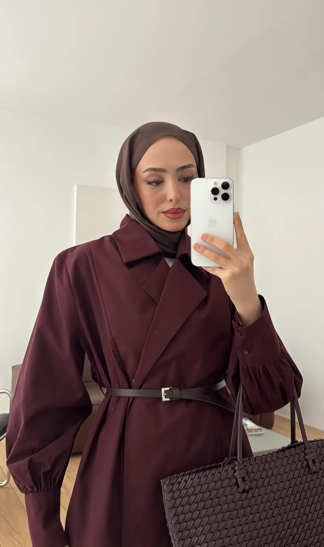 Vatkalı Kemerli Gömlek/Trenc Mürdüm