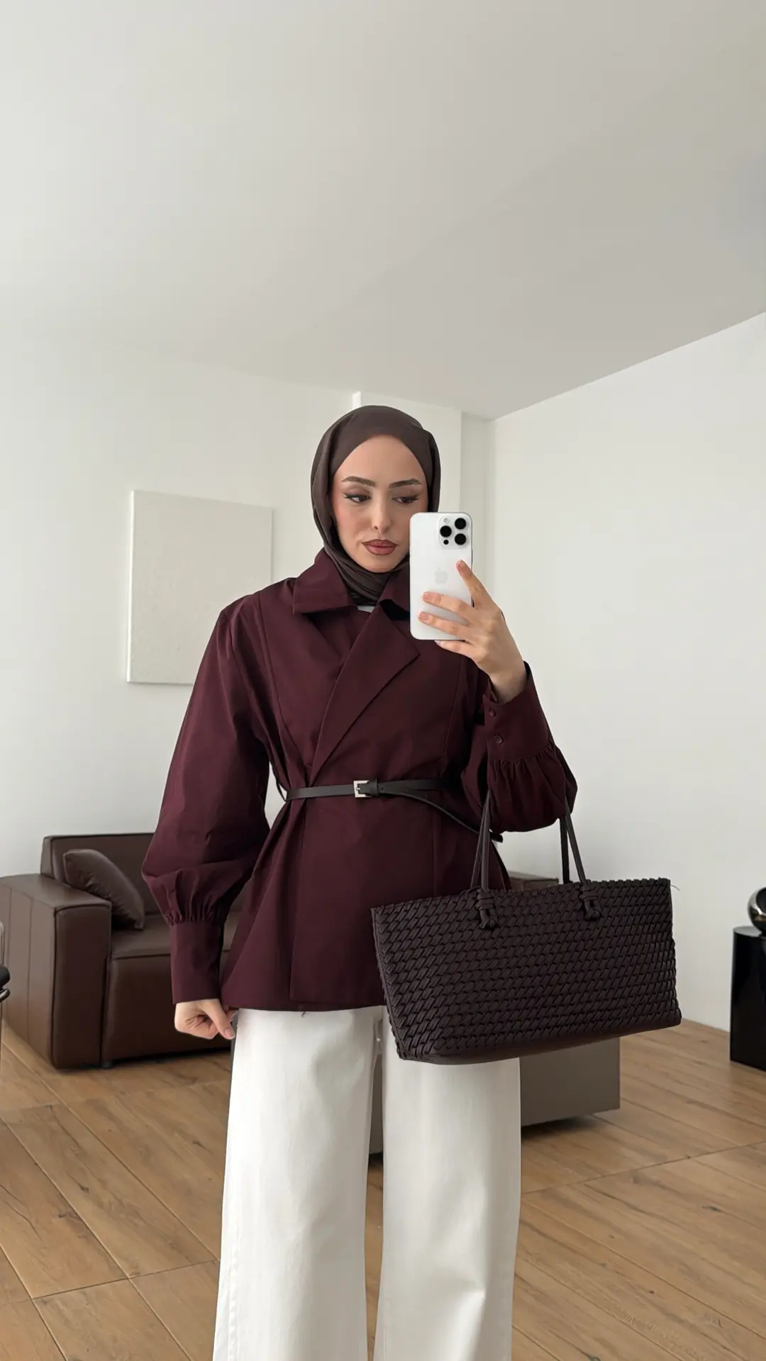 Vatkalı Kemerli Gömlek/Trenc Mürdüm