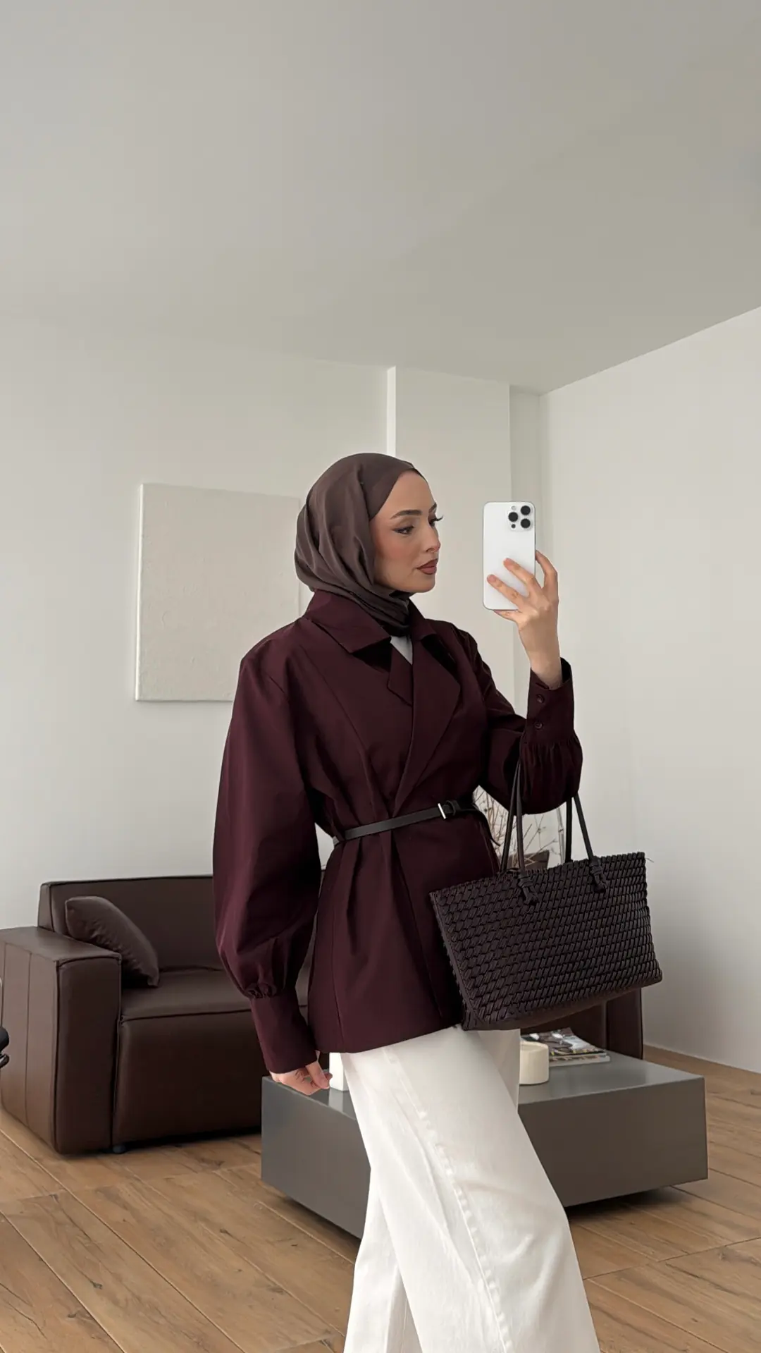 Vatkalı Kemerli Gömlek/Trenc Mürdüm