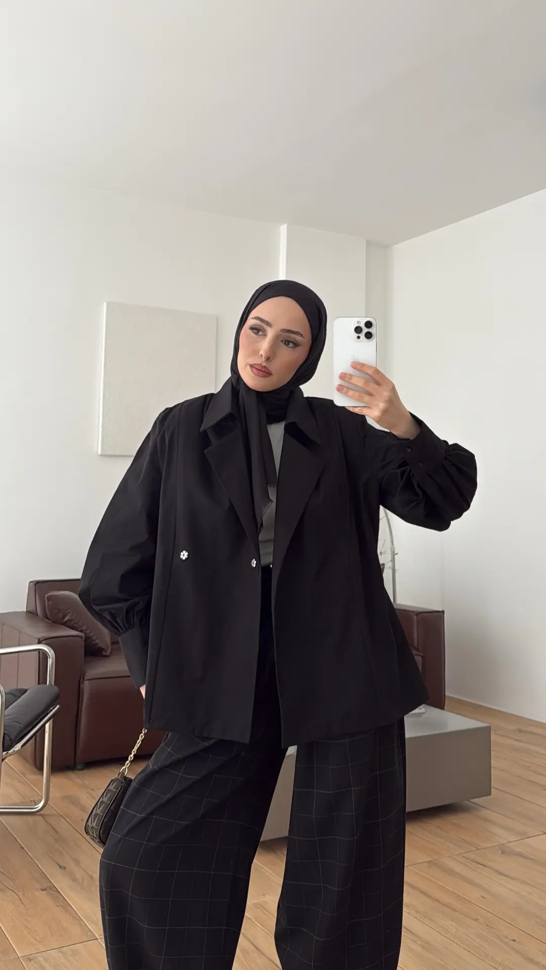 Vatkalı Kemerli Gömlek/Trenc Siyah