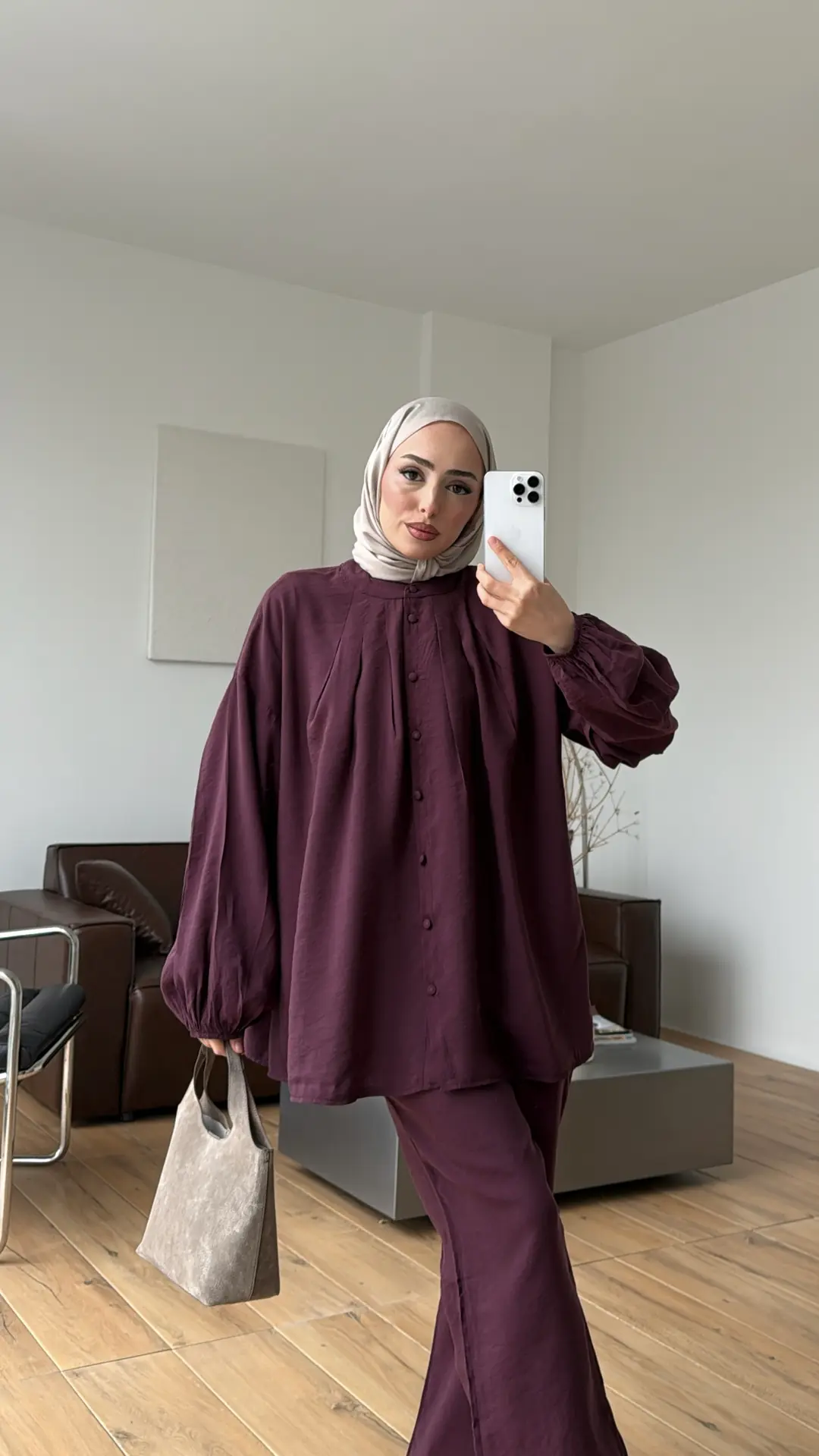 Balon Kol Modal Takım Bordo