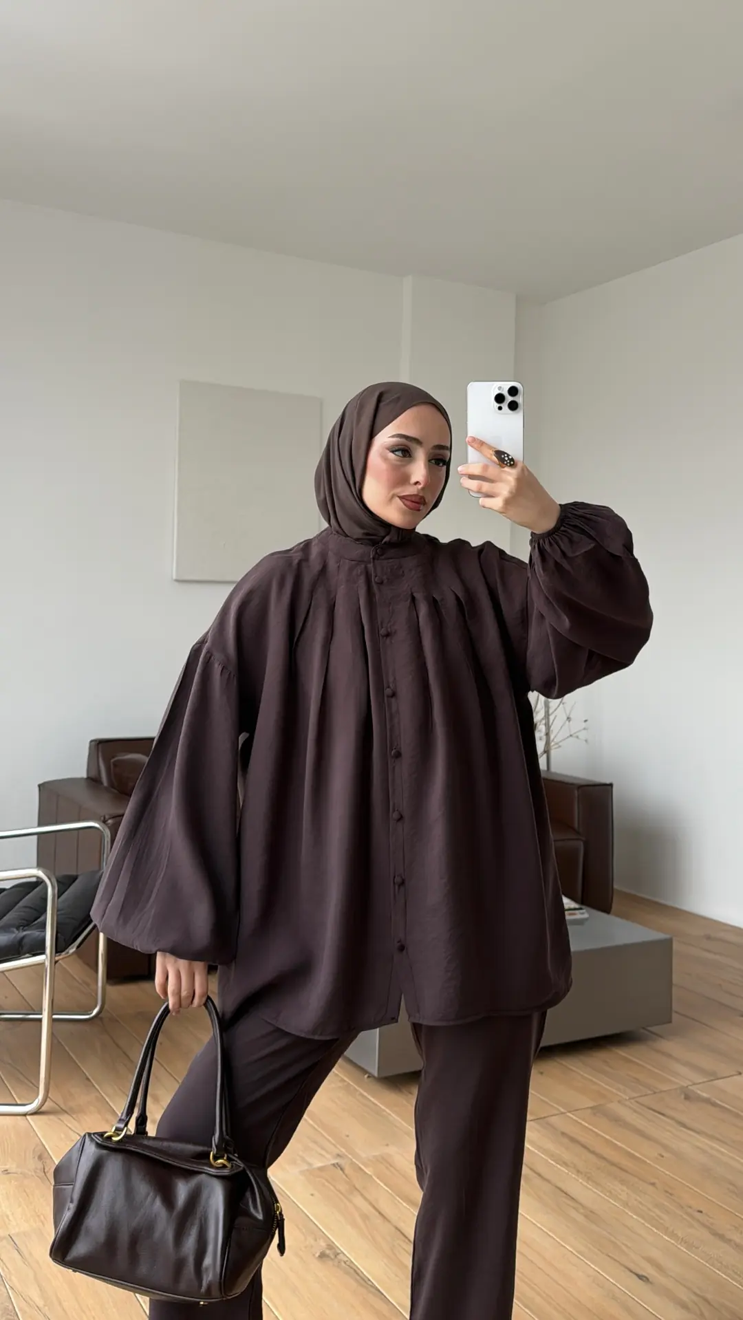Balon Kol Model Takım Kahve