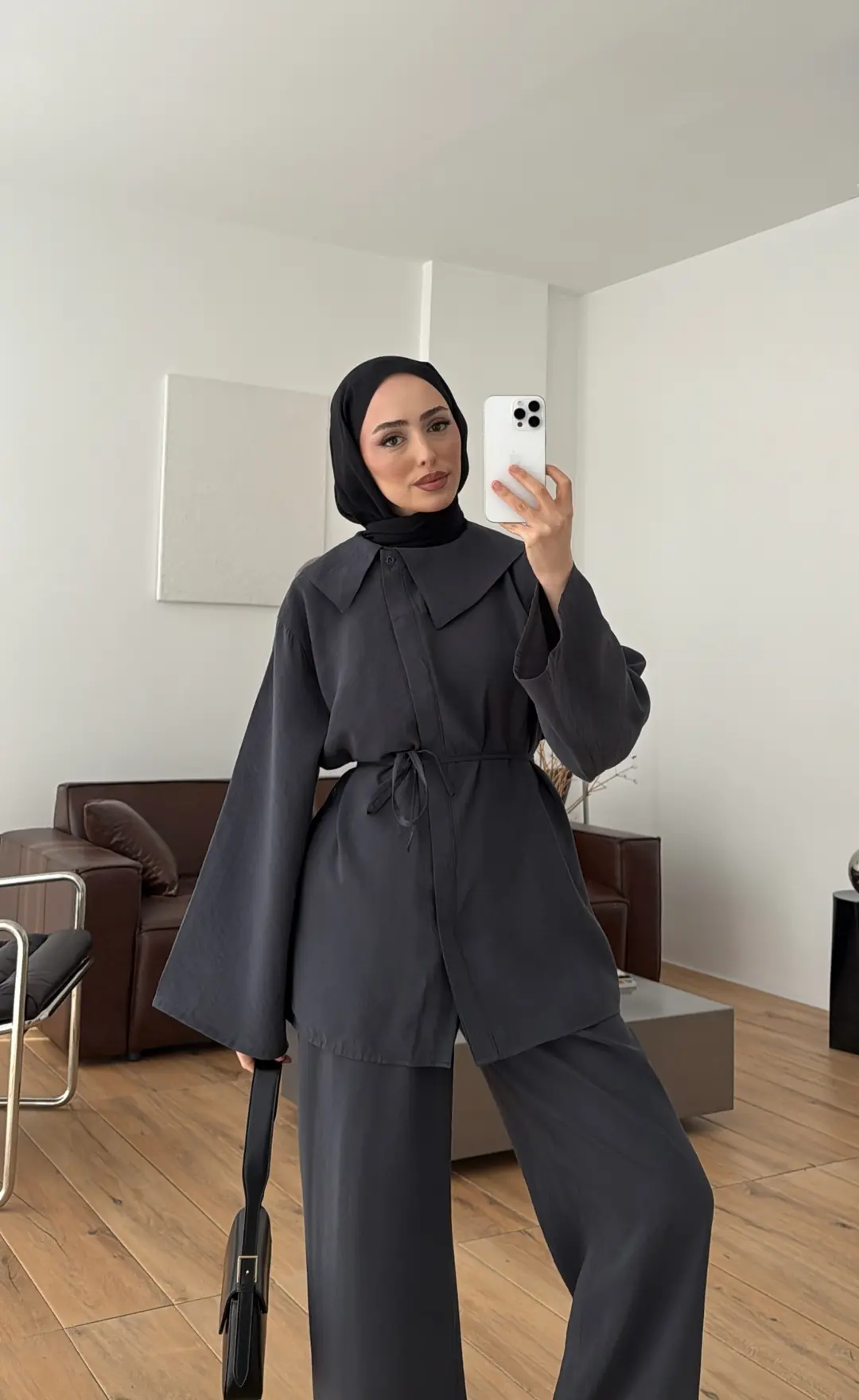 Mendil Yaka Takım Gri