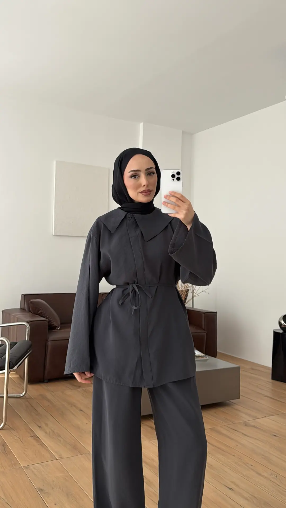Mendil Yaka Takım Gri