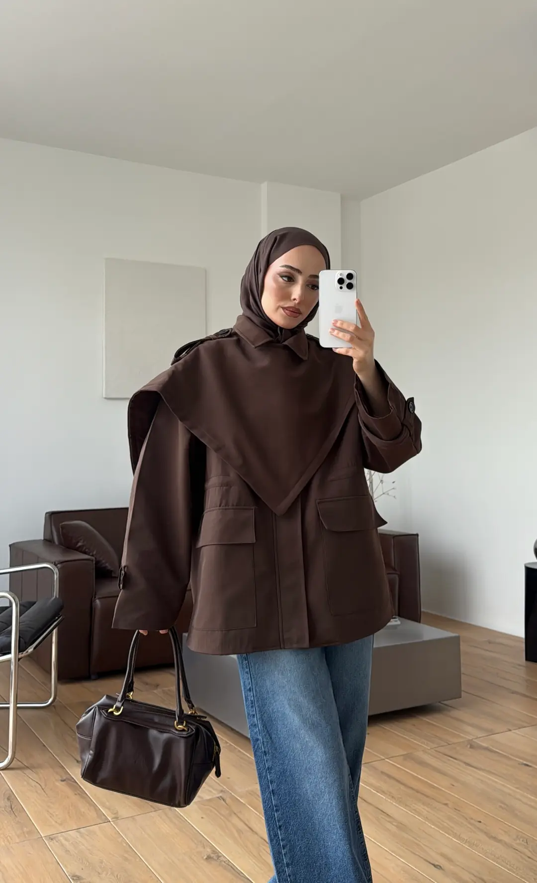 Çift Kullanımlı Trençkot Kahve