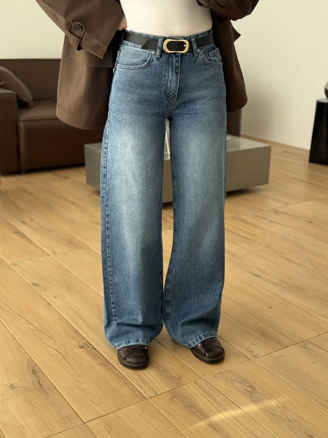 Wide Leg Jean Kemerli Jean