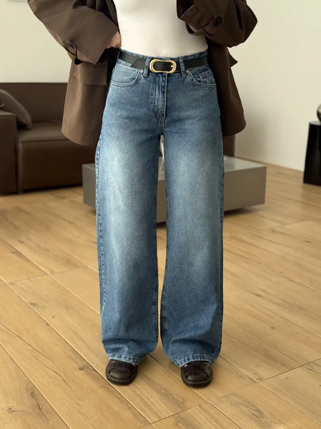 Wide Leg Jean Kemerli Jean