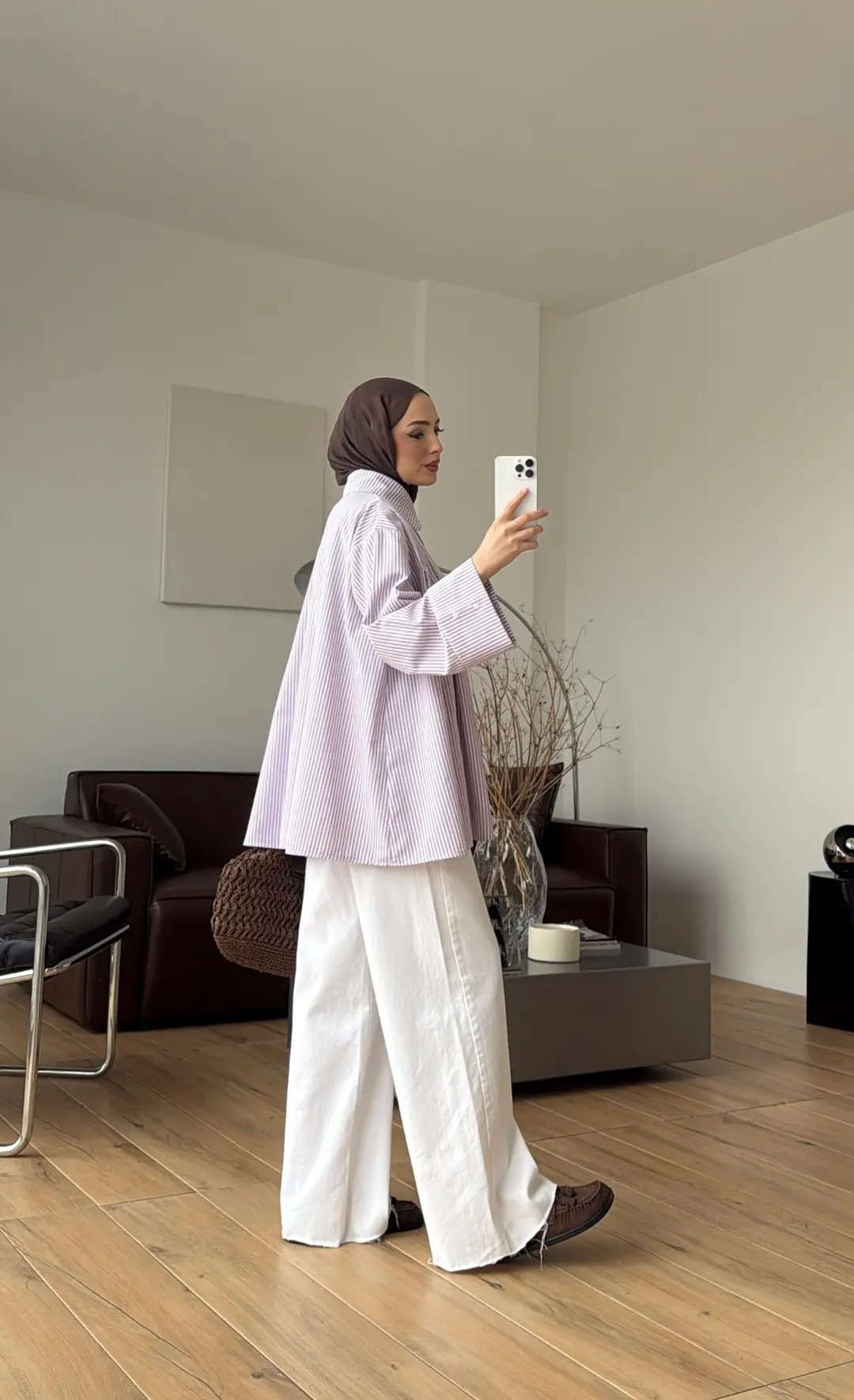 Volanlı Çizgili Gömlek Pembe