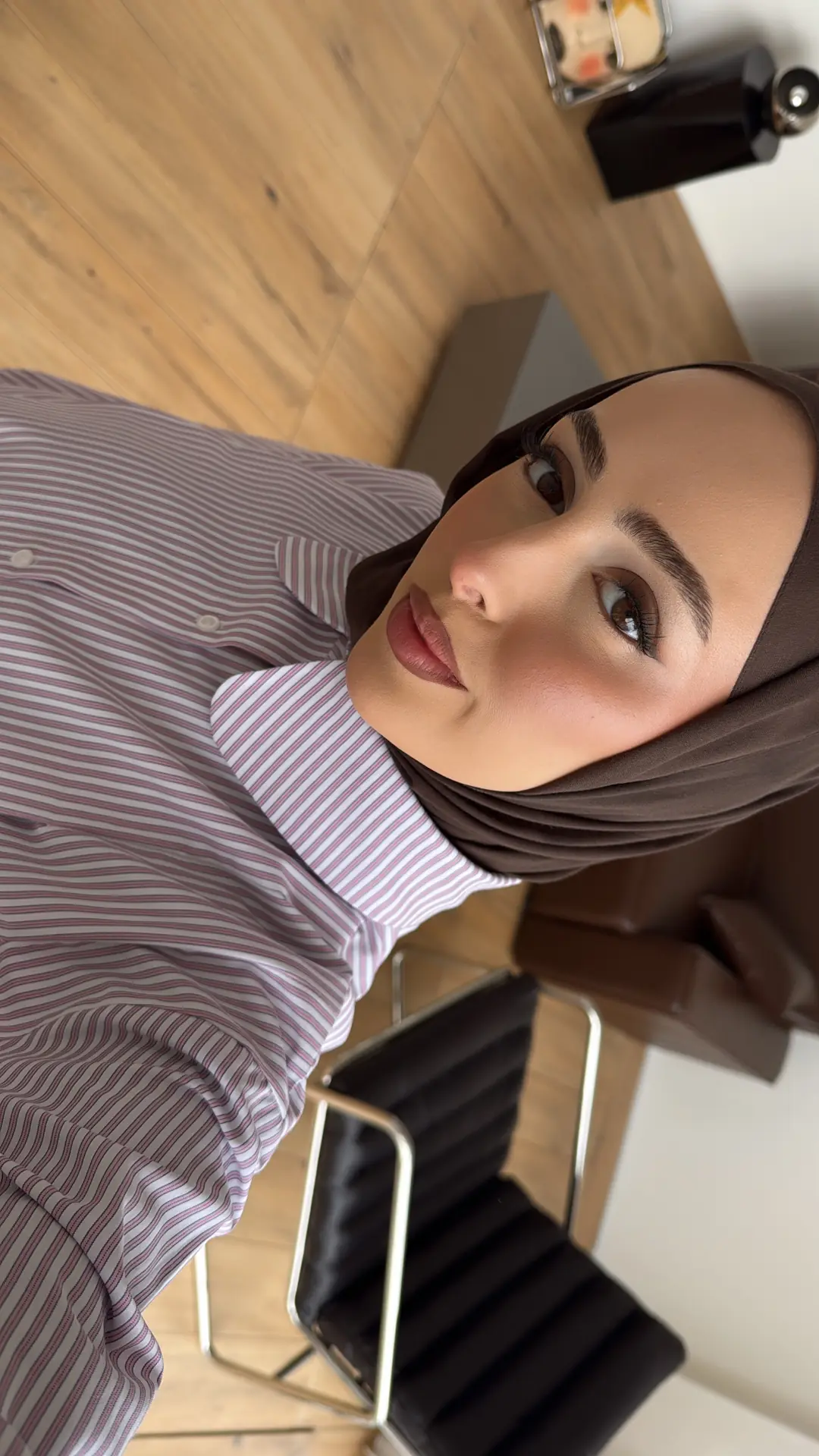 Volanlı Çizgili Gömlek Pembe