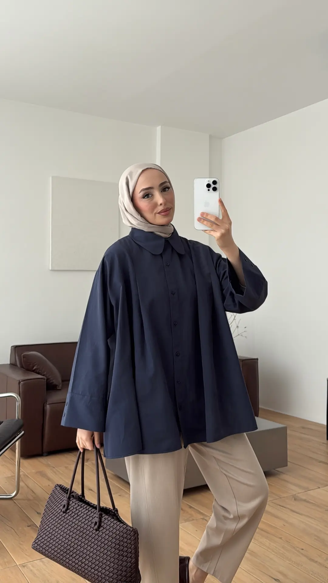 Volanlı Gömlek Lacivert