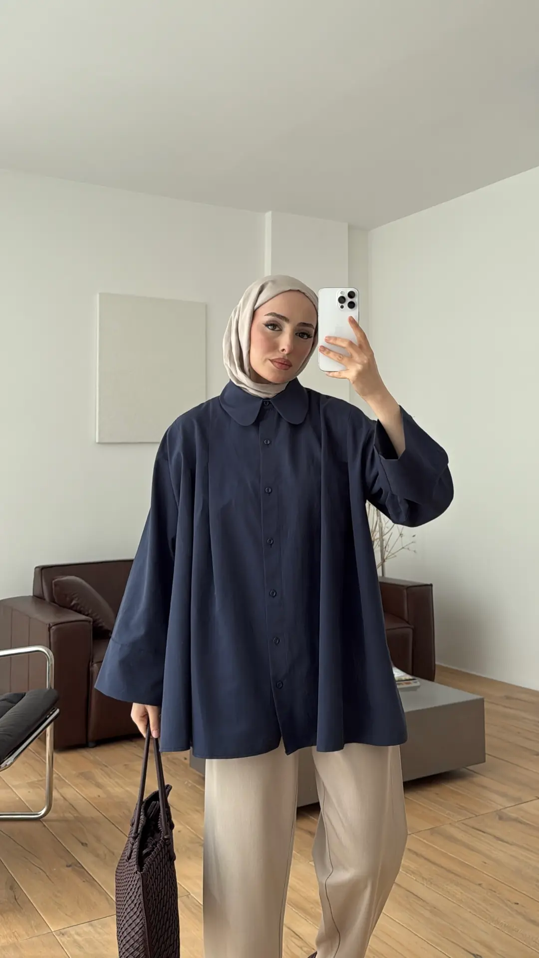 Volanlı Gömlek Lacivert