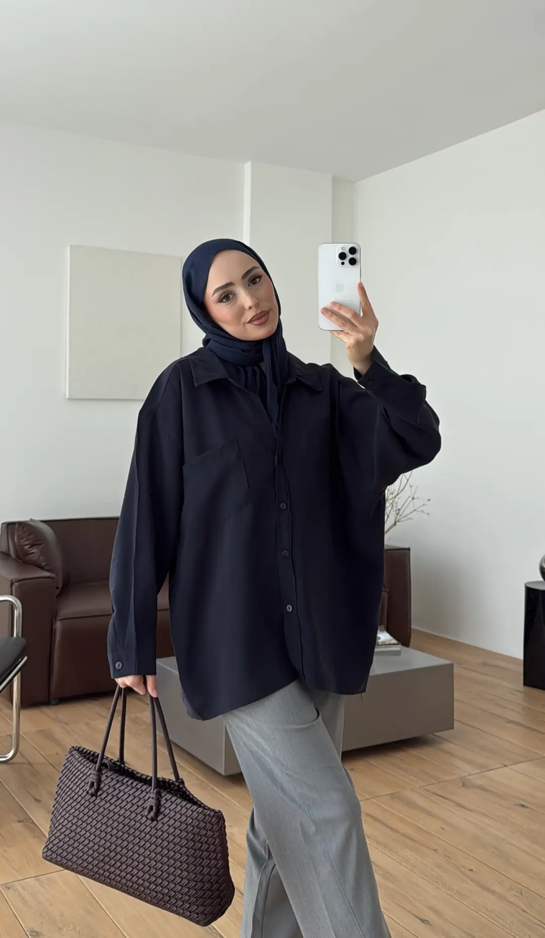 Düşük Omuzlu Gömlek Lacivert