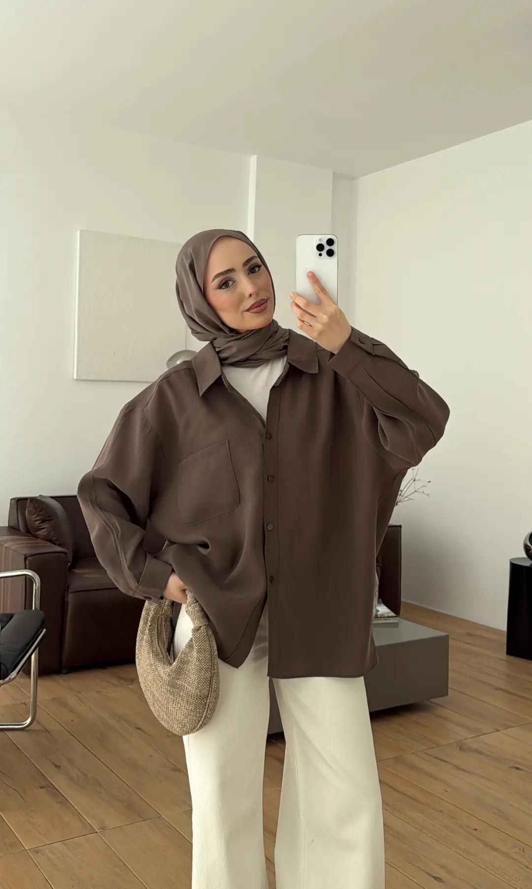 Düşük Omuzlu Gömlek Haki