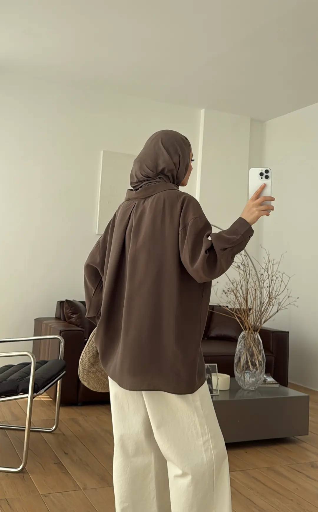 Düşük Omuzlu Gömlek Haki