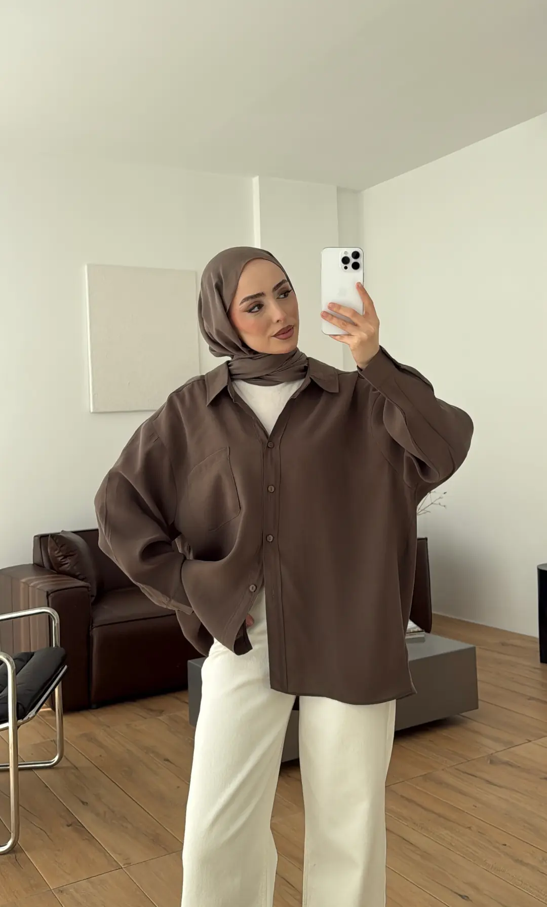 Düşük Omuzlu Gömlek Haki