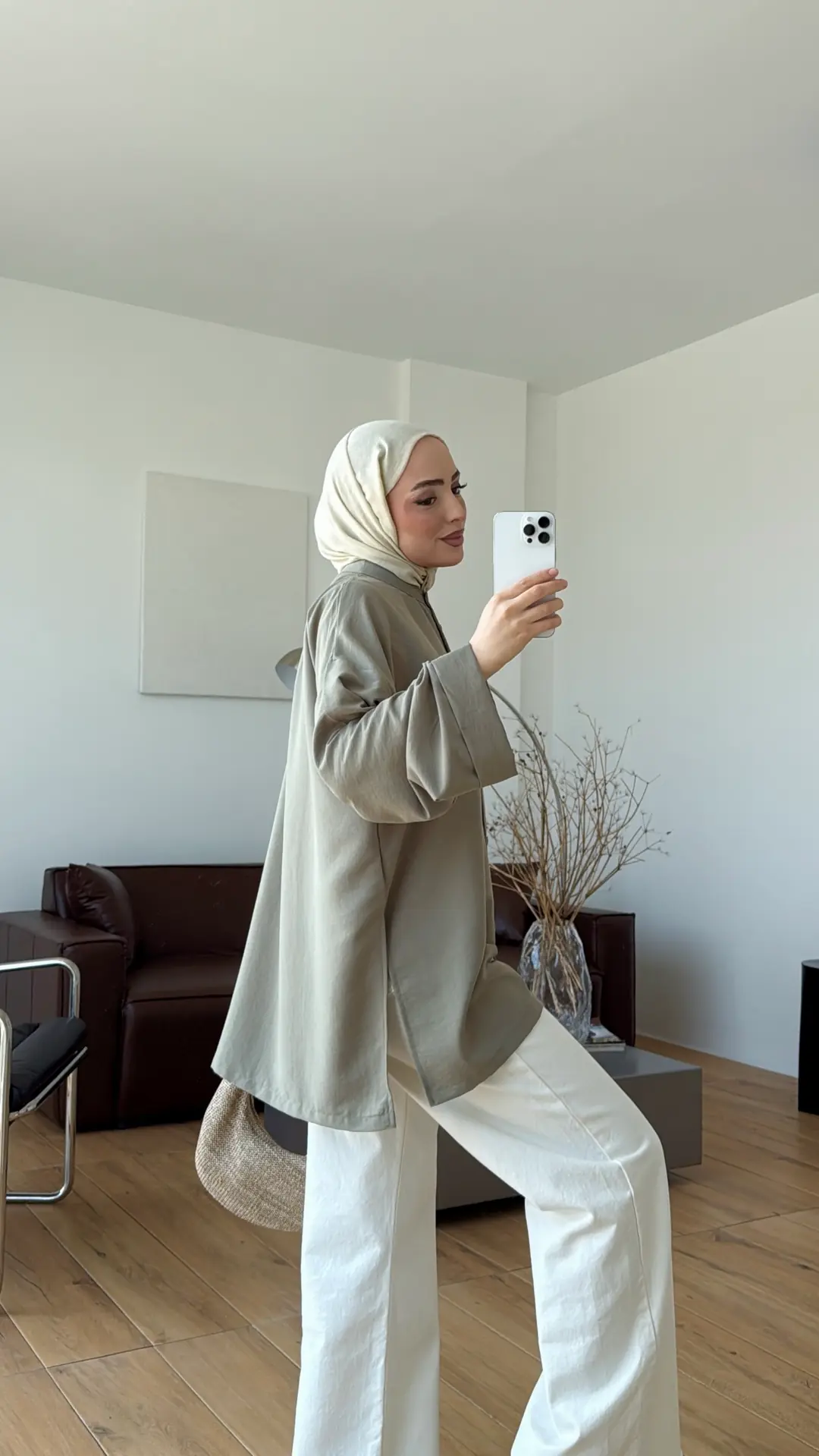 Duble Kol Yırtmaçlı Gömlek Çağla