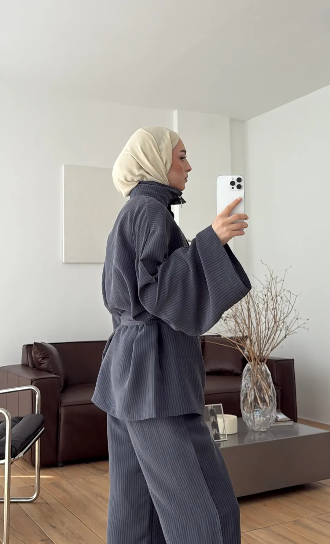 Fermuarlı Dik Yaka Takım Lacivert
