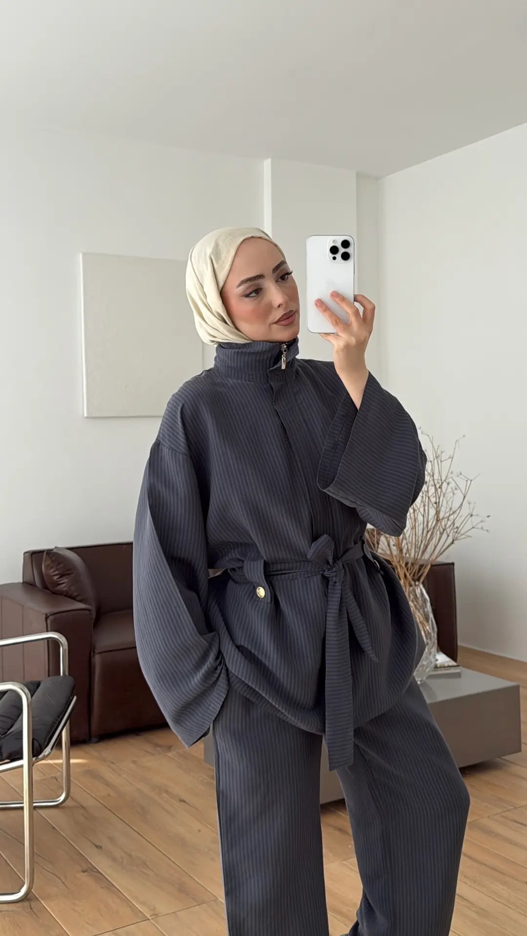 Fermuarlı Dik Yaka Takım Lacivert