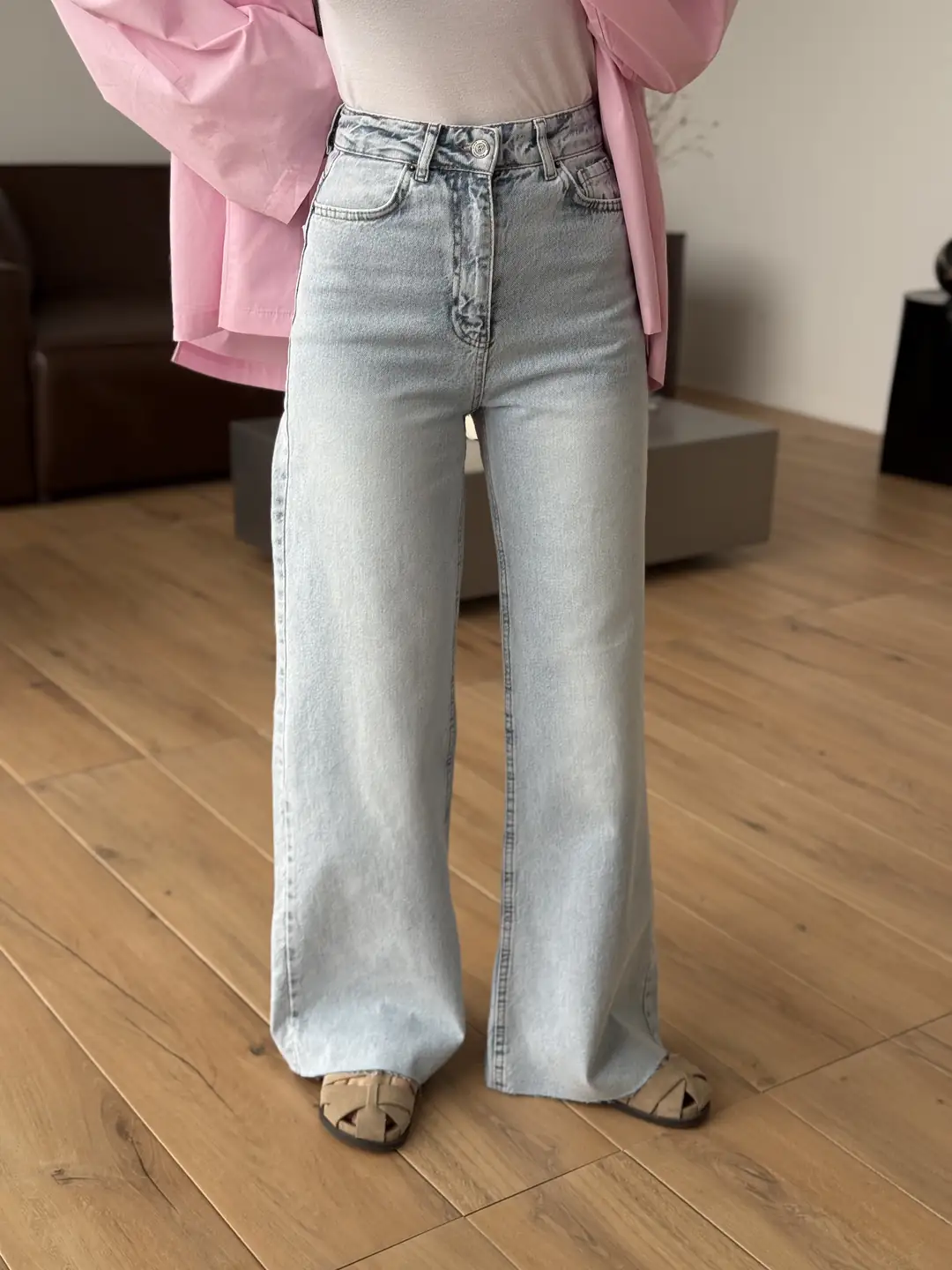 Acık Mavi Wide Leg Jean