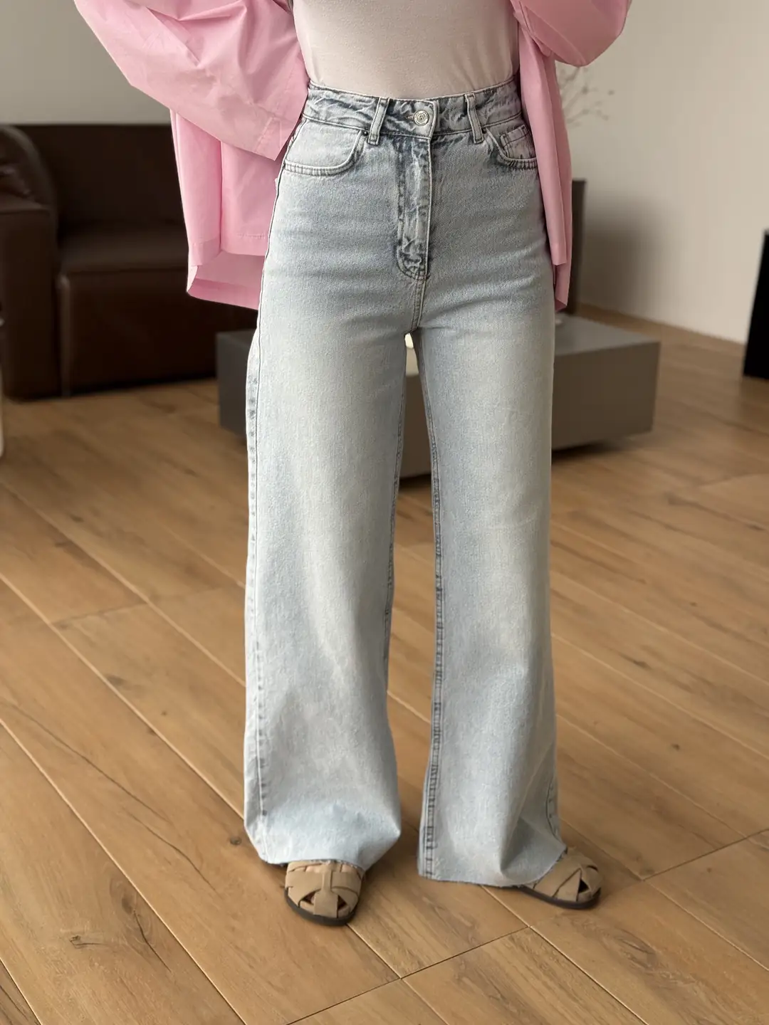 Acık Mavi Wide Leg Jean