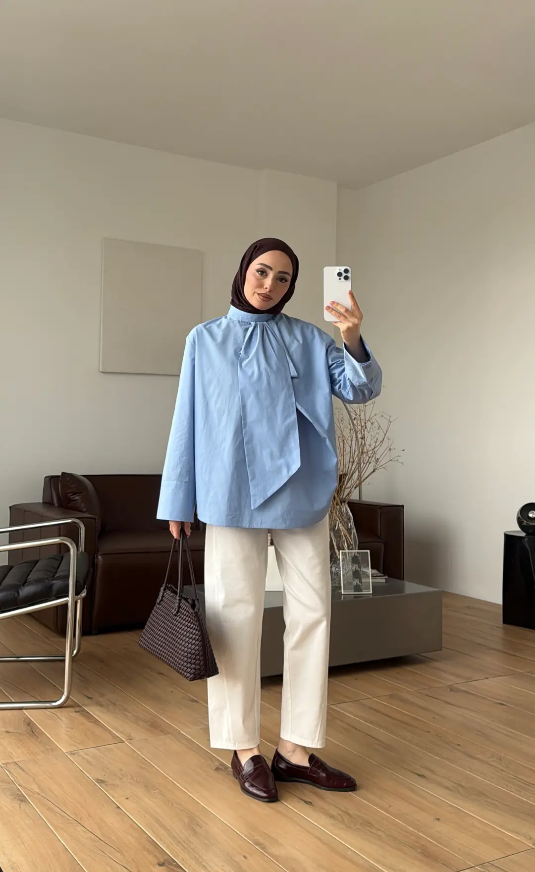 Bağçıklı Gömlek Mavi