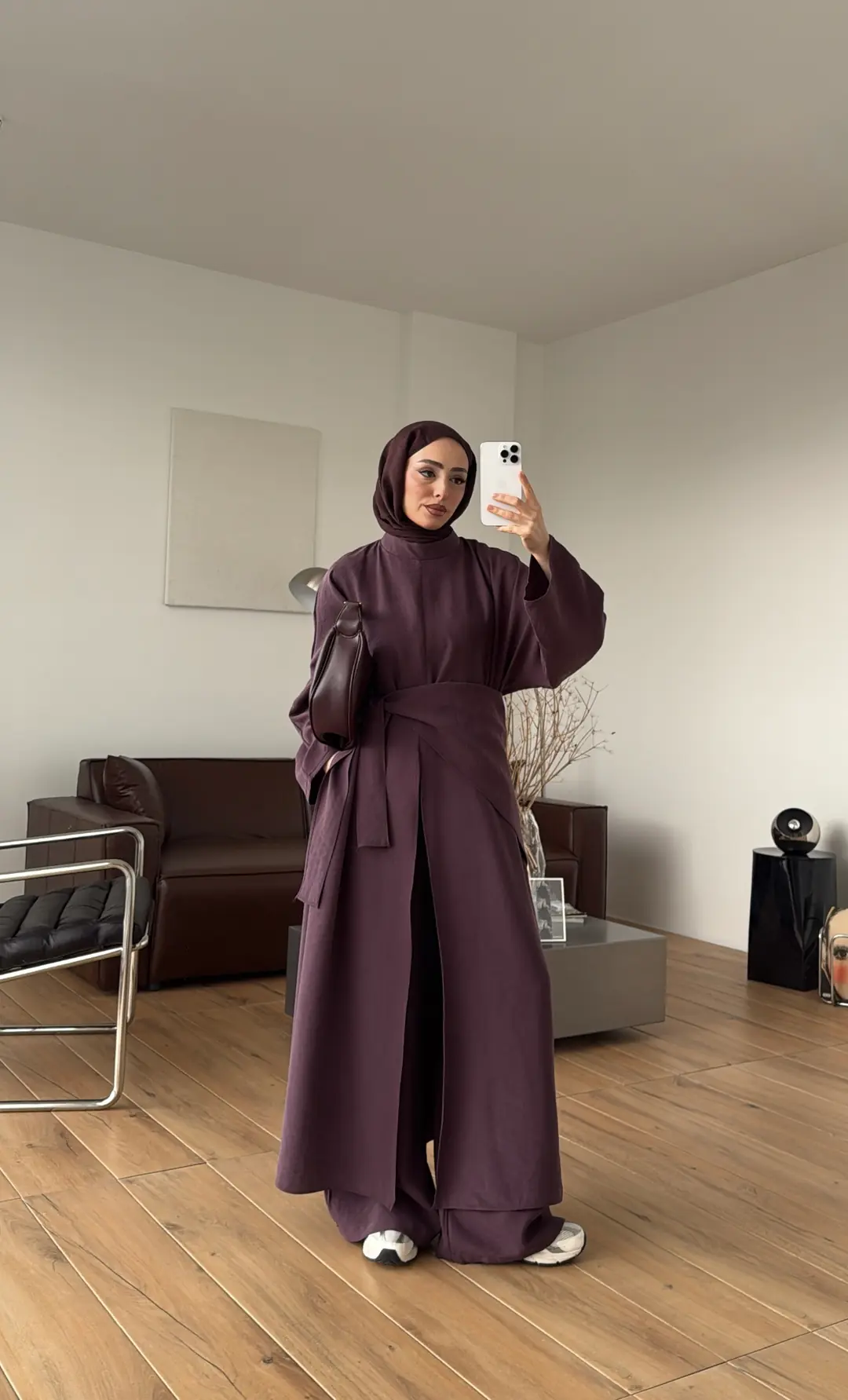 Sofia Yırtmaç Detay Takım Mürdüm