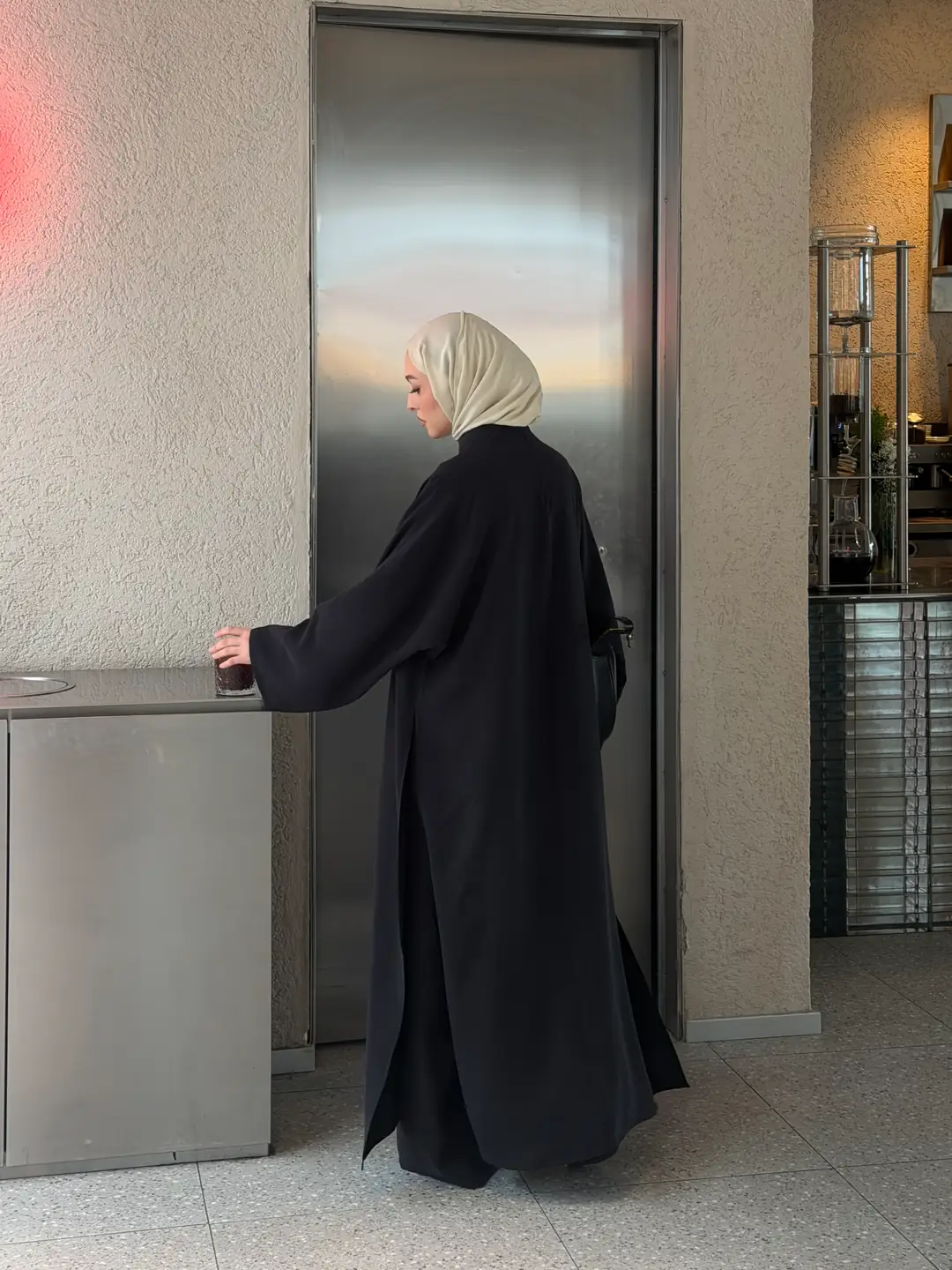 Sofia Şallı Yırtmaç Detay Takım Siyah